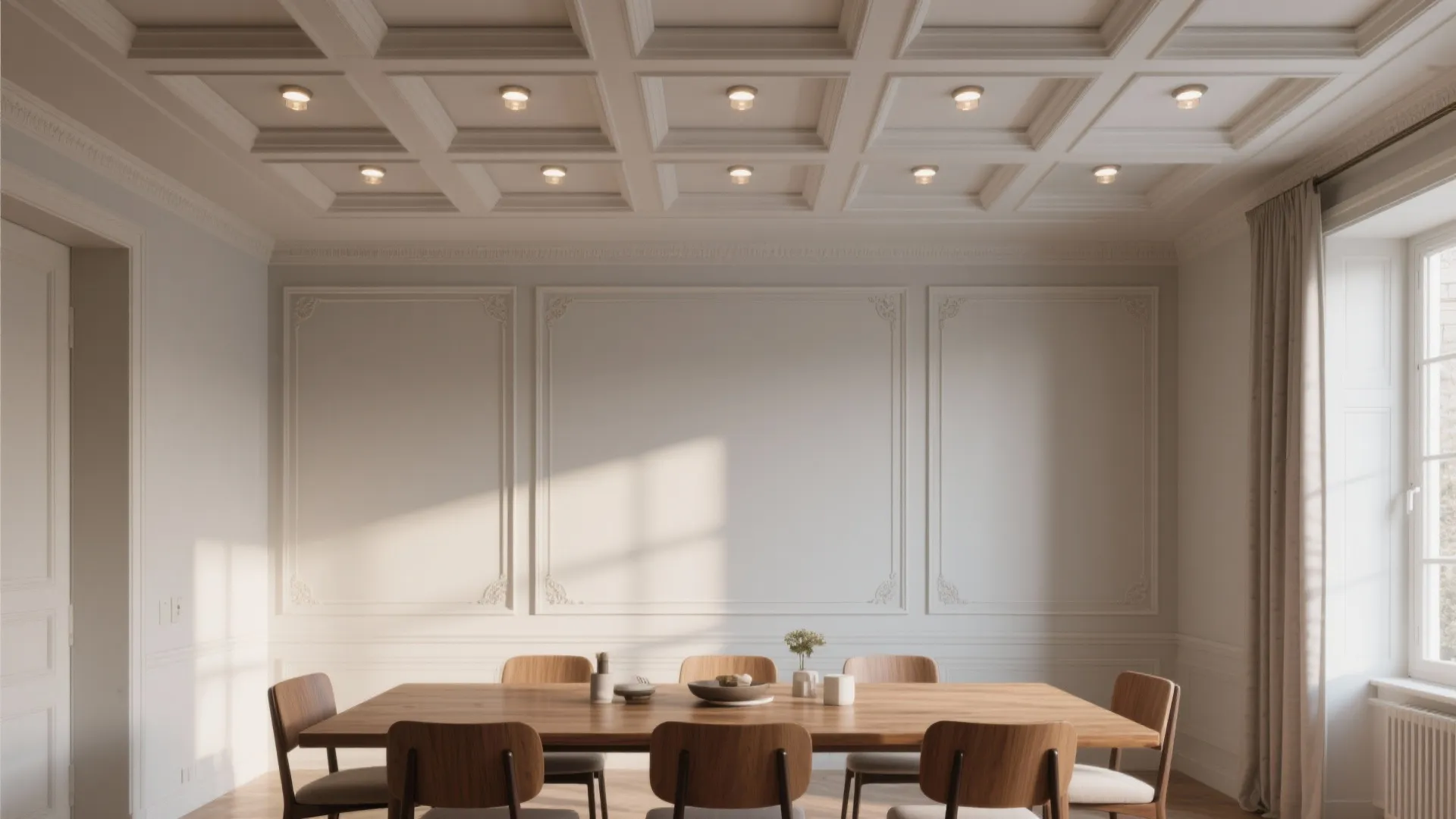 4) Micro-Coffered Ceiling for Classic Character