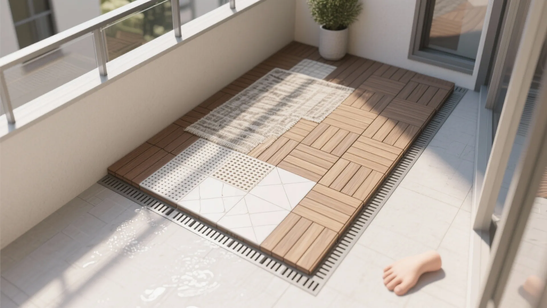 All-weather micro-decking and drainage