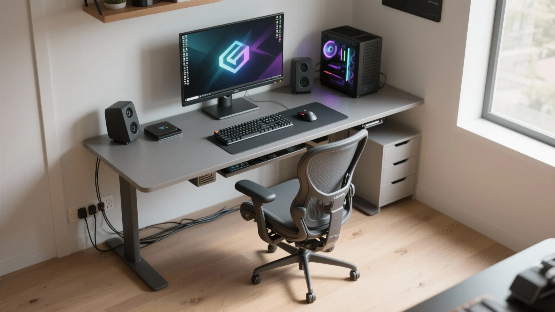 Ergonomic micro desk and screen choices
