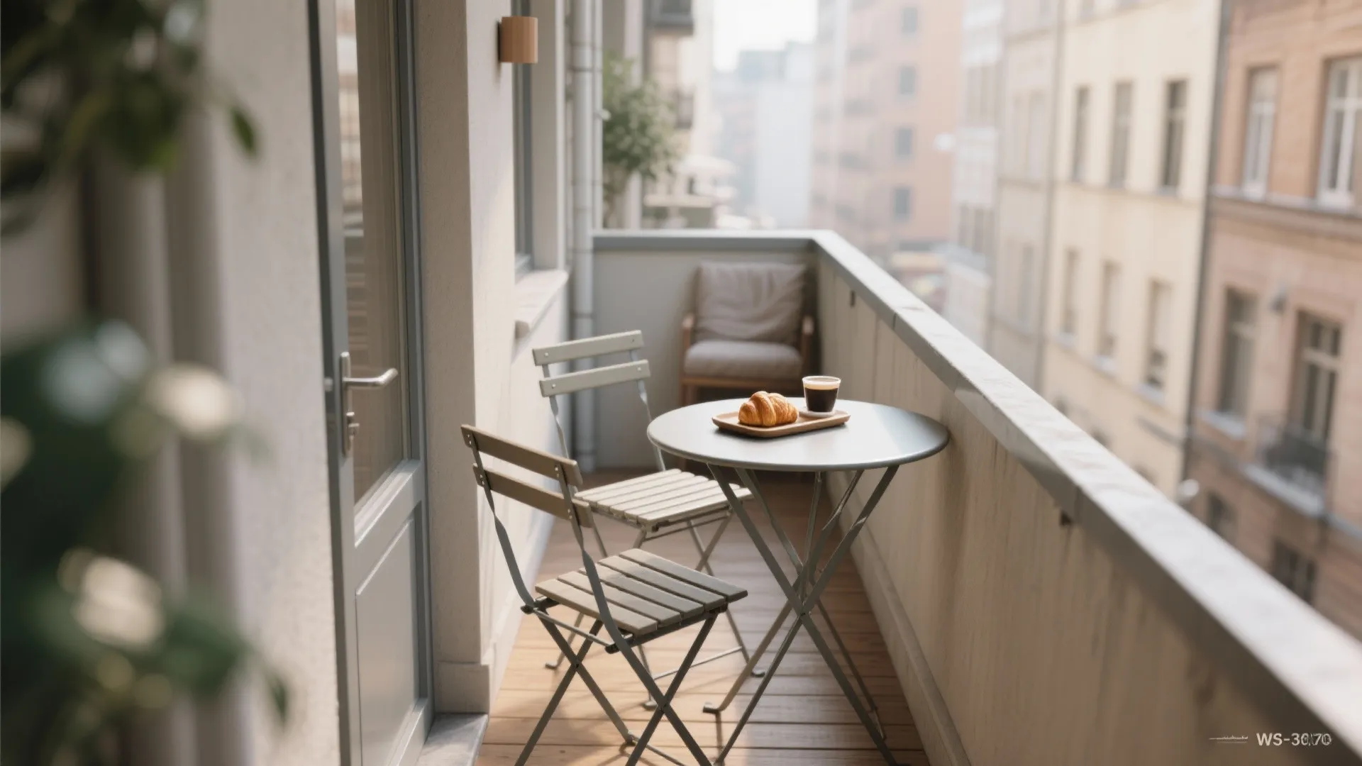 Compact café set for micro dining