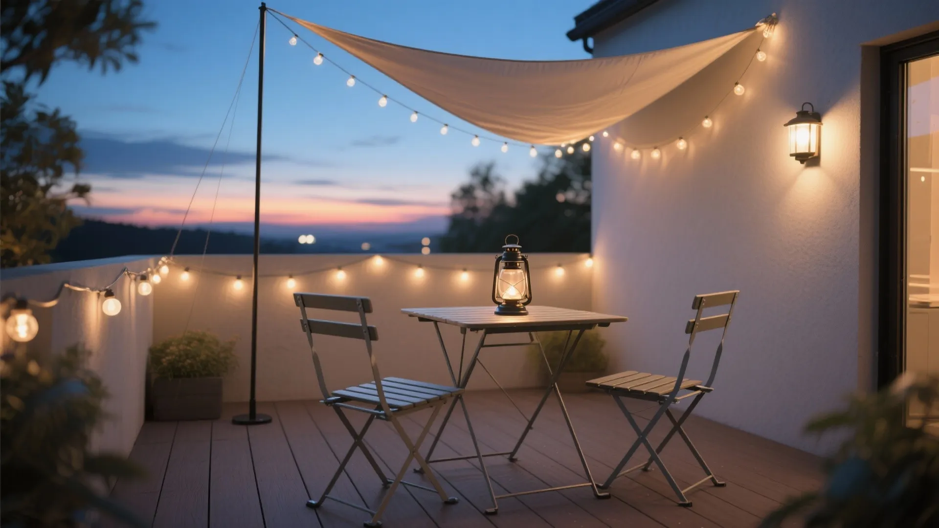 Micro Dining, Shade, and Night Lighting for All-Day Use