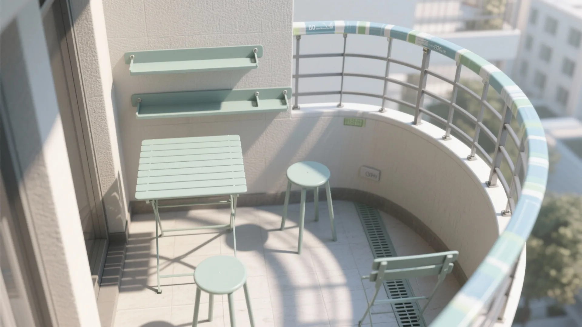 Micro-dining layouts: fold-down tables and rail seating