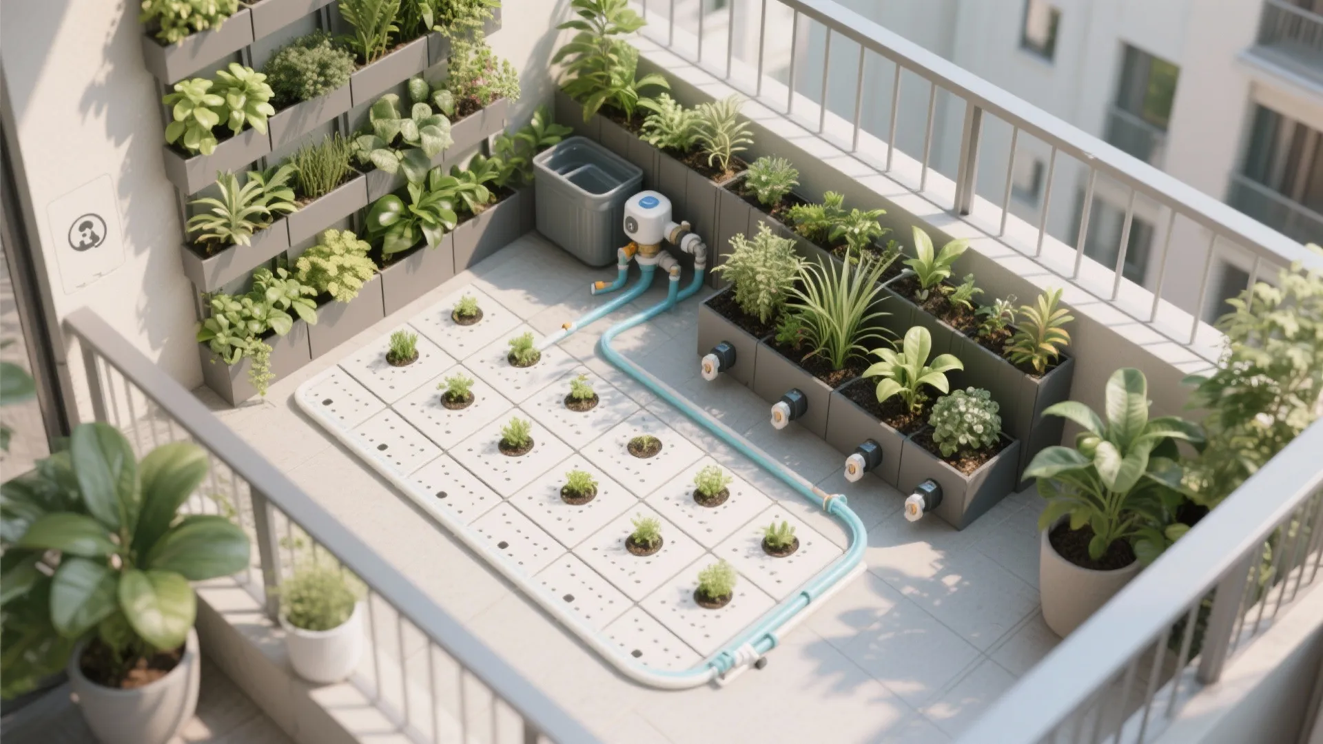 Vertical garden walls with micro-drip