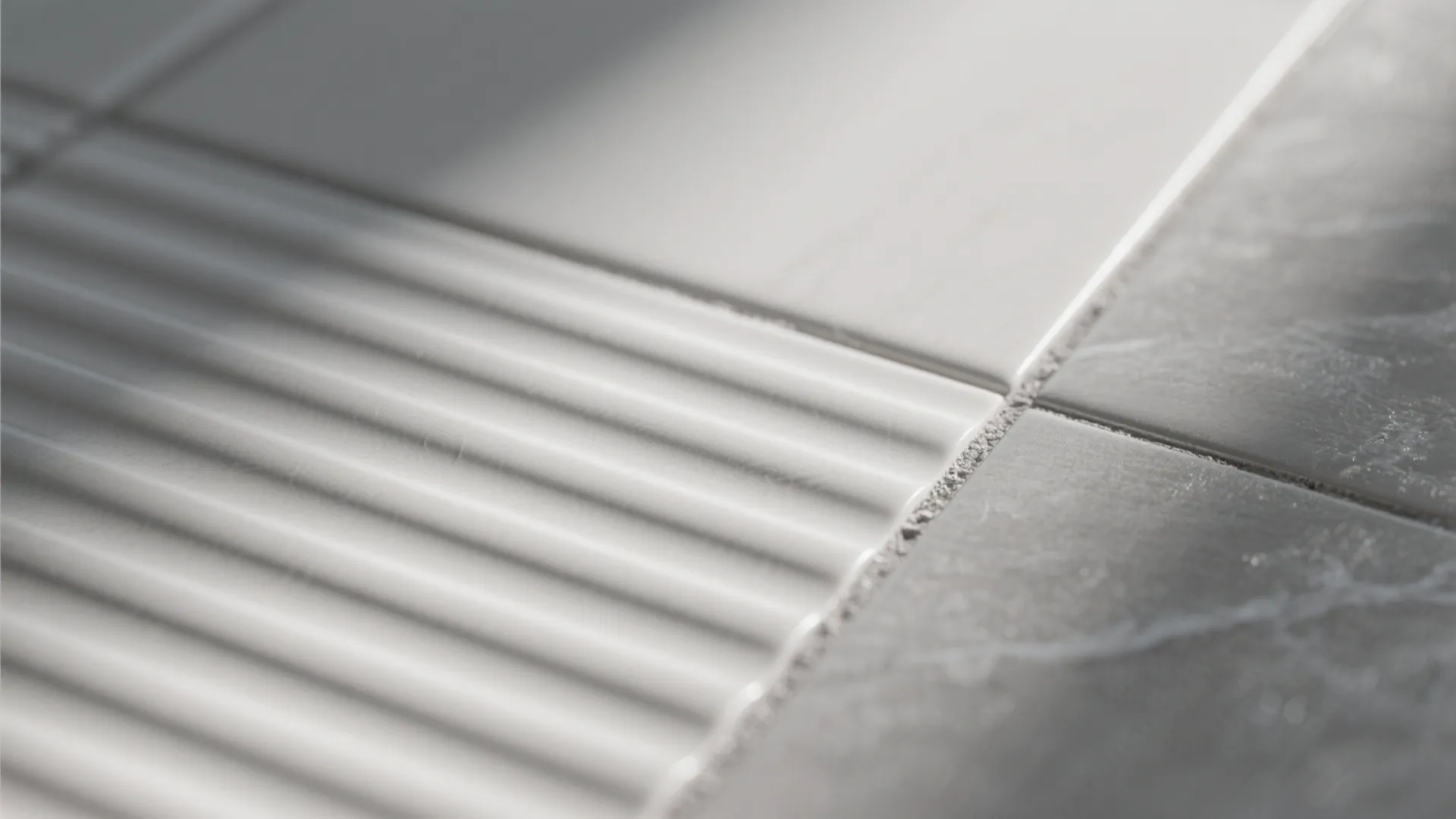 2) Textured slip-resistance: matte mosaics and micro-flutes