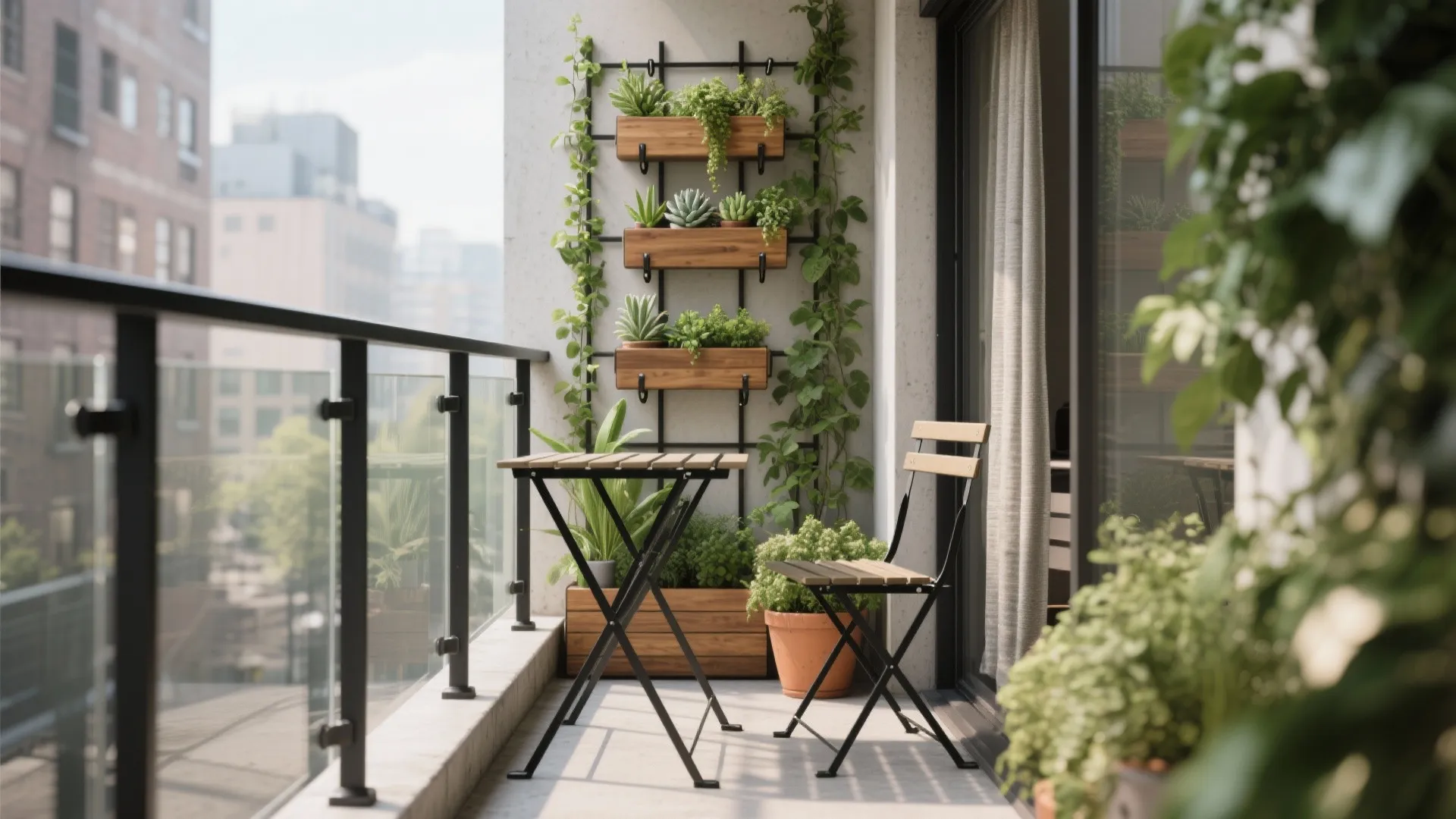 Vertical micro-gardens for balcony life