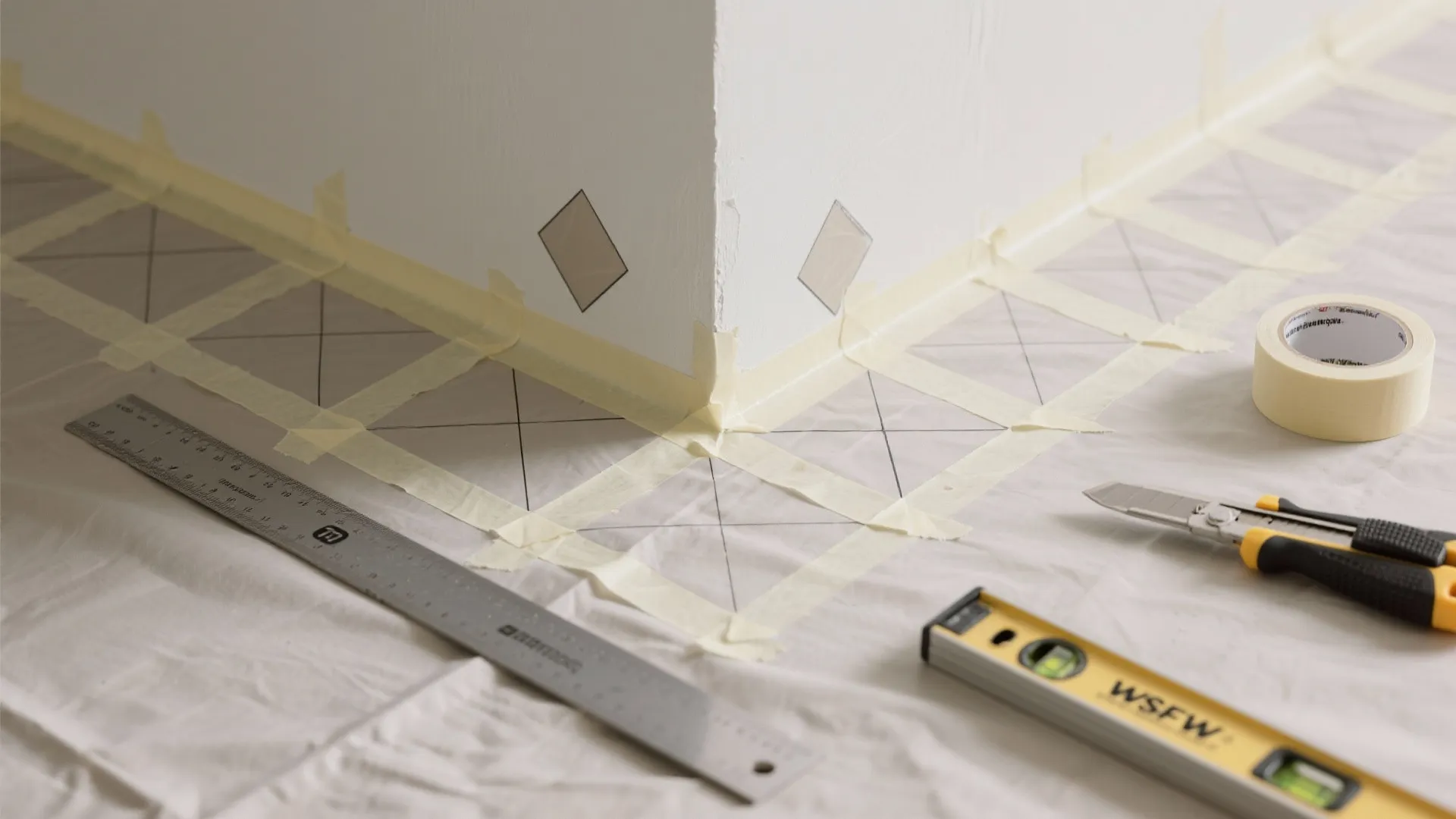 Micro-Geometry with Painter’s Tape (Minimalist Patterns)