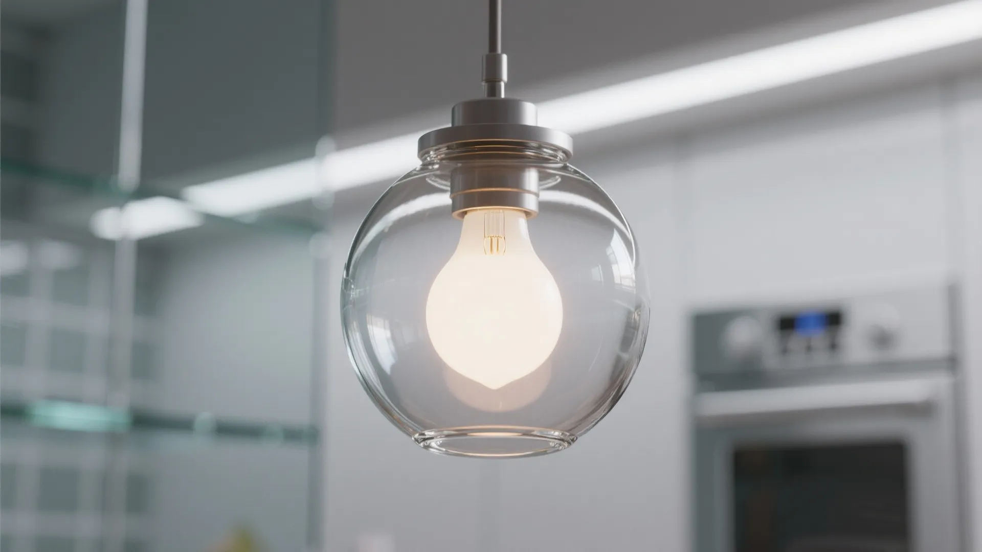 Micro-globe pendants that don’t block sightlines