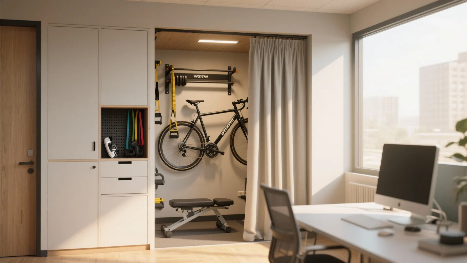 1. Micro Gym Nook: carve a focused fitness corner