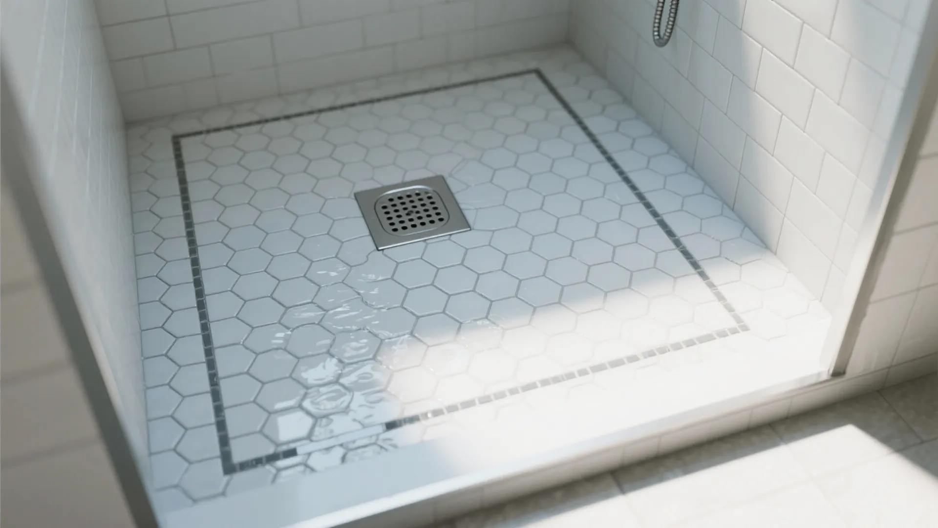 Micro-Hex Mosaics for the Shower Floor