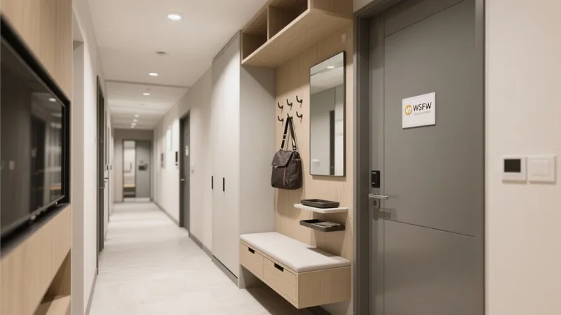 Modern Hallway Design with Built-In Storage