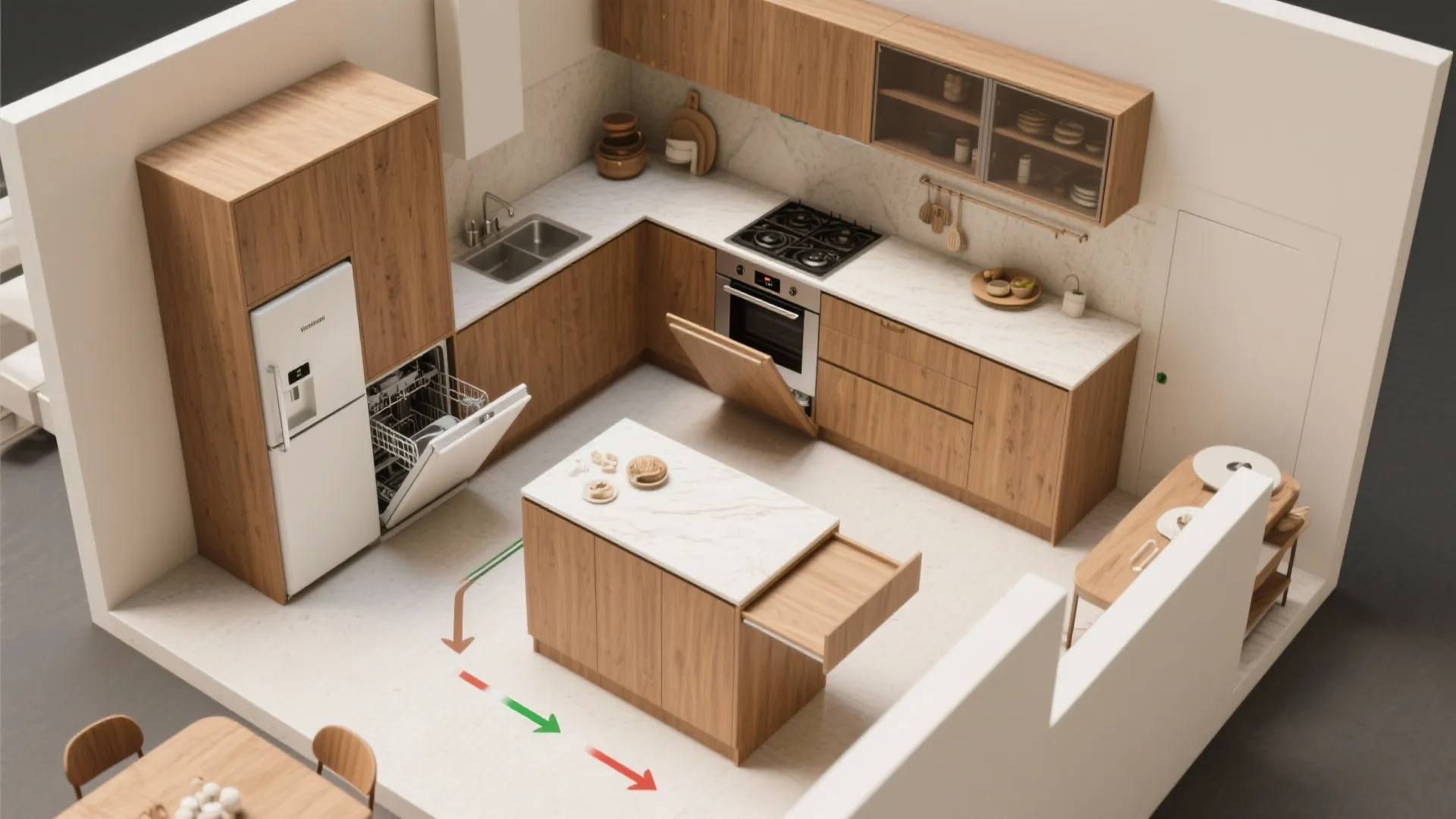 3. Integrated appliances and clever micro-islands