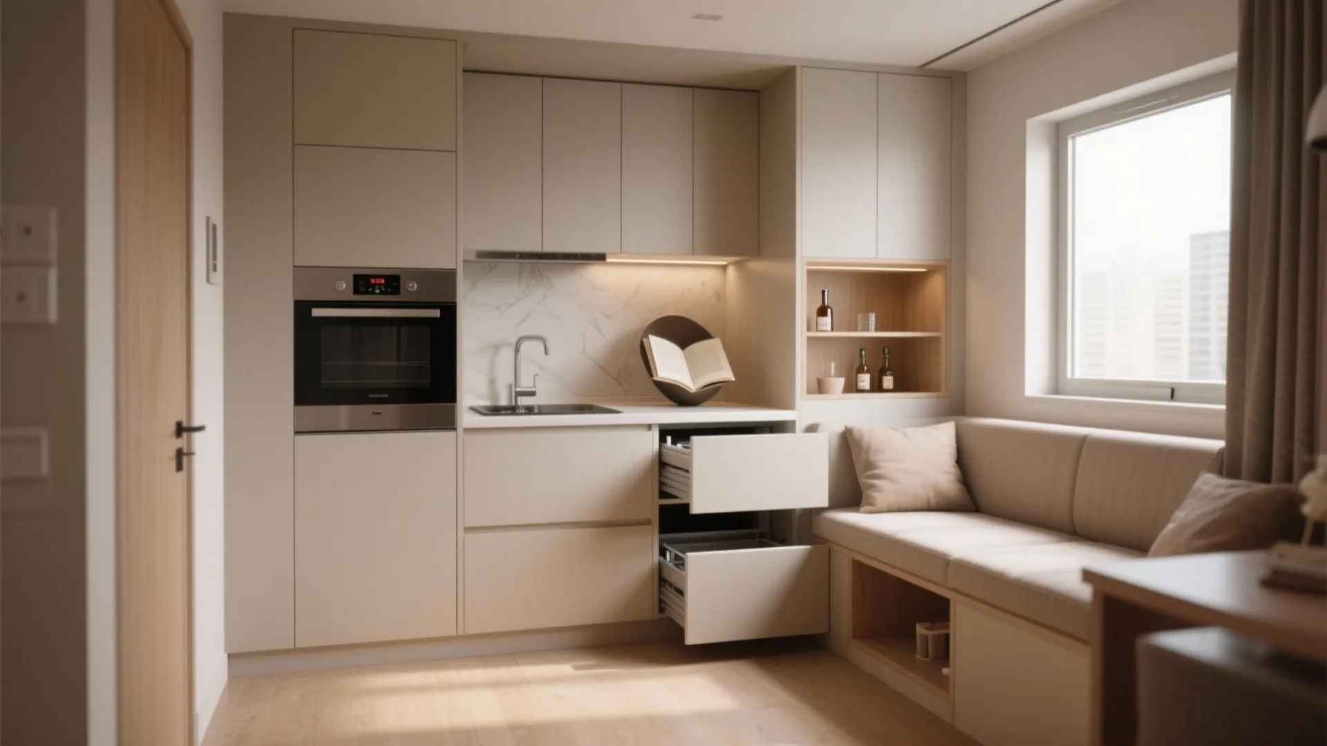 5. Built-in solutions and coordinated micro-kitchens