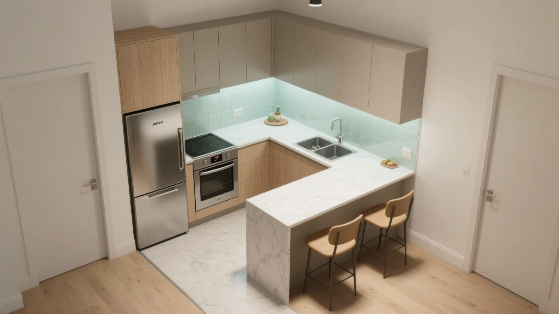 Micro-Kitchen Planning with Big-Picture Flow