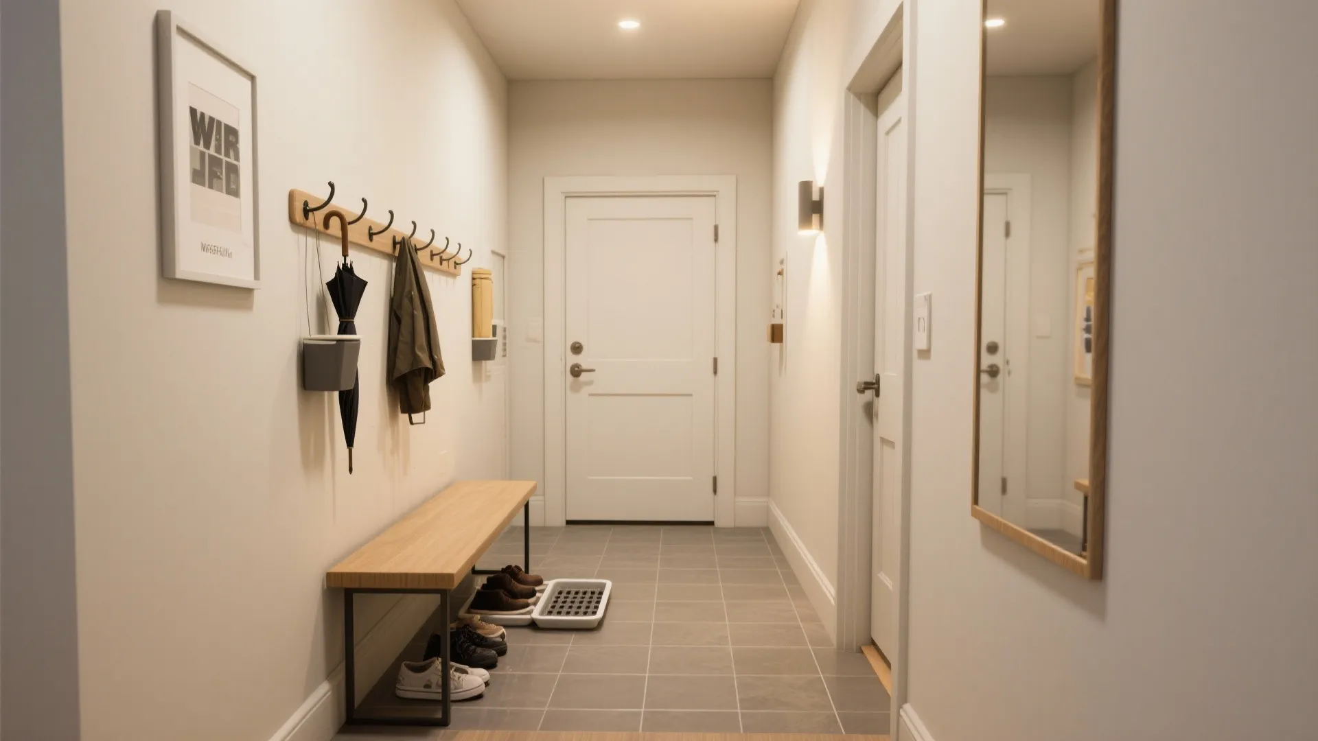Micro-mudroom zoning in tight footprints