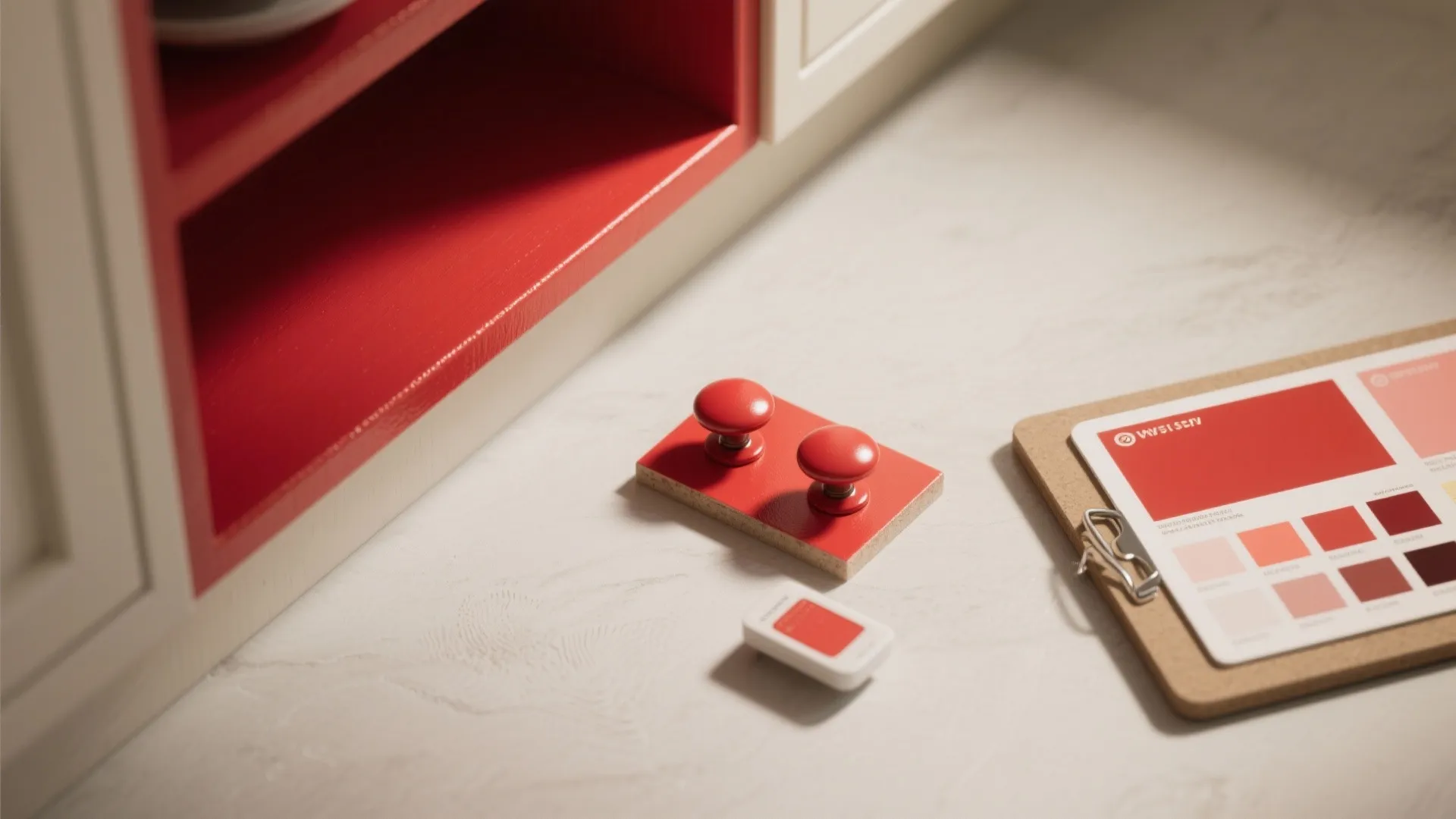 5. Small Red Touches for Tiny Kitchens