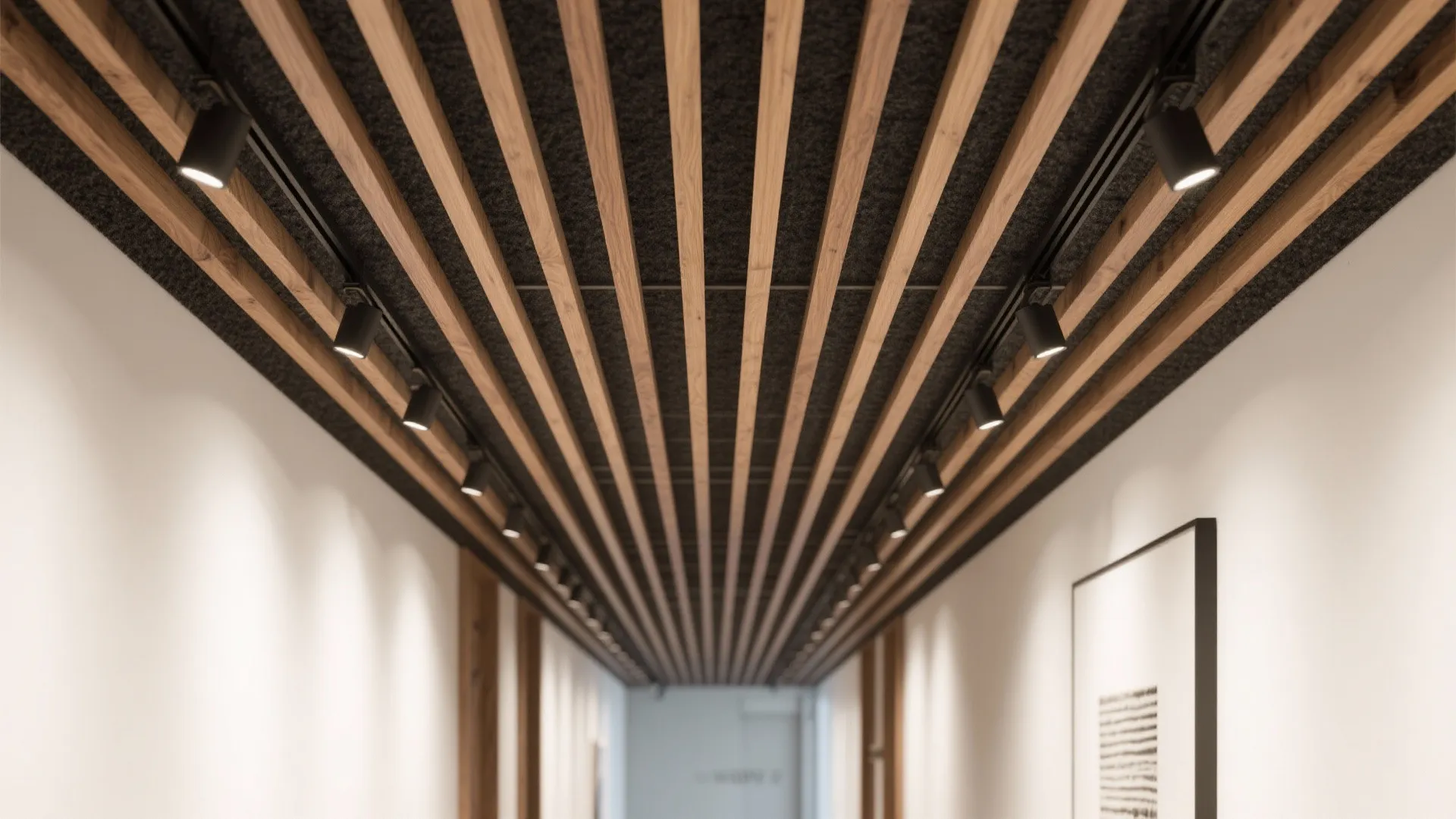 2) Micro-beam slats for rhythm and acoustic calm