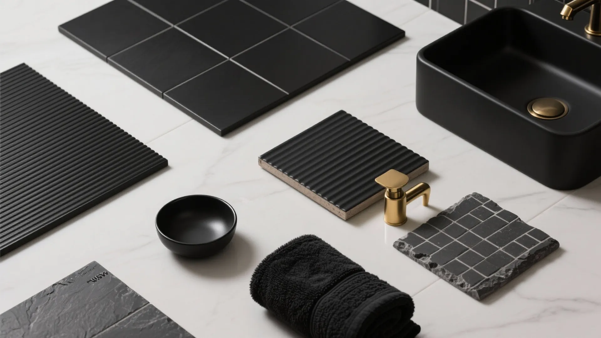 5) Monochrome Black Micro-Spa with Texture