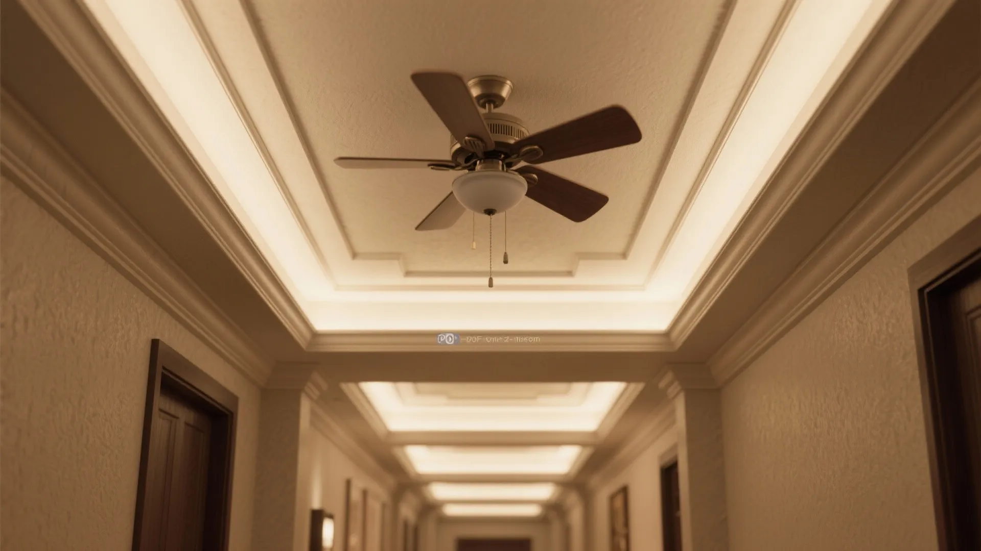 5) Textured POP border with coffered micro-steps and central fan