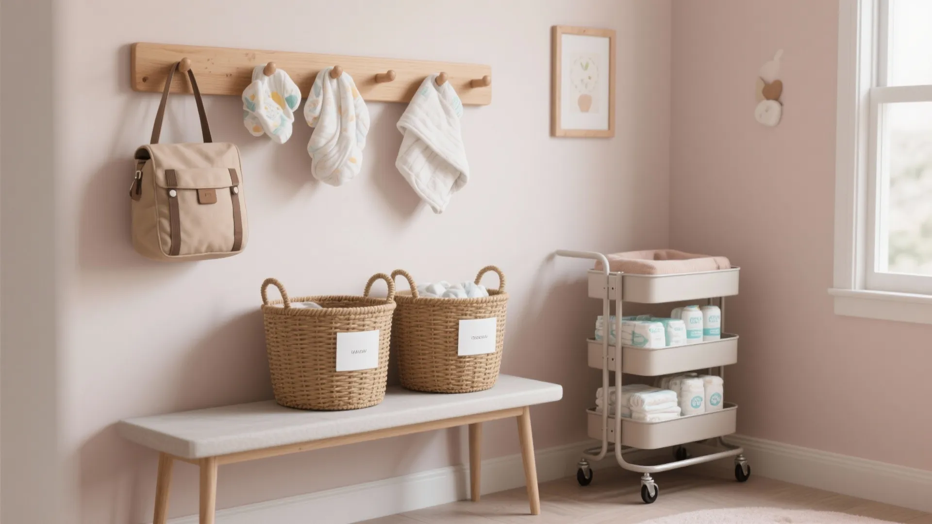 Smart Micro-Storage: Baskets, Peg Rail, and a Slim Cart