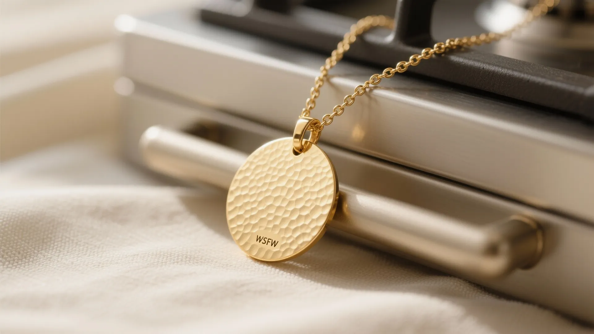 Minimal Disc Pendant with Micro-Texture