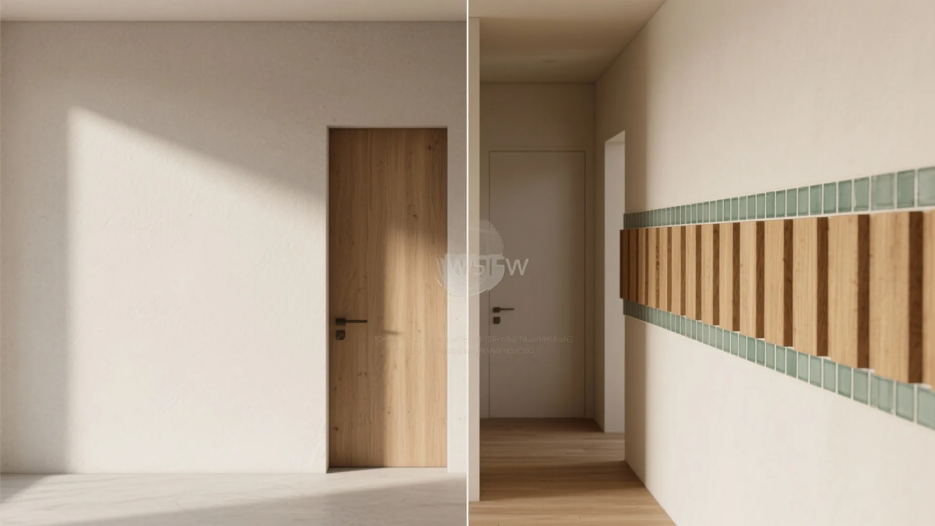 5. Micro-Tiles or Thin Wood Slats at Transitions