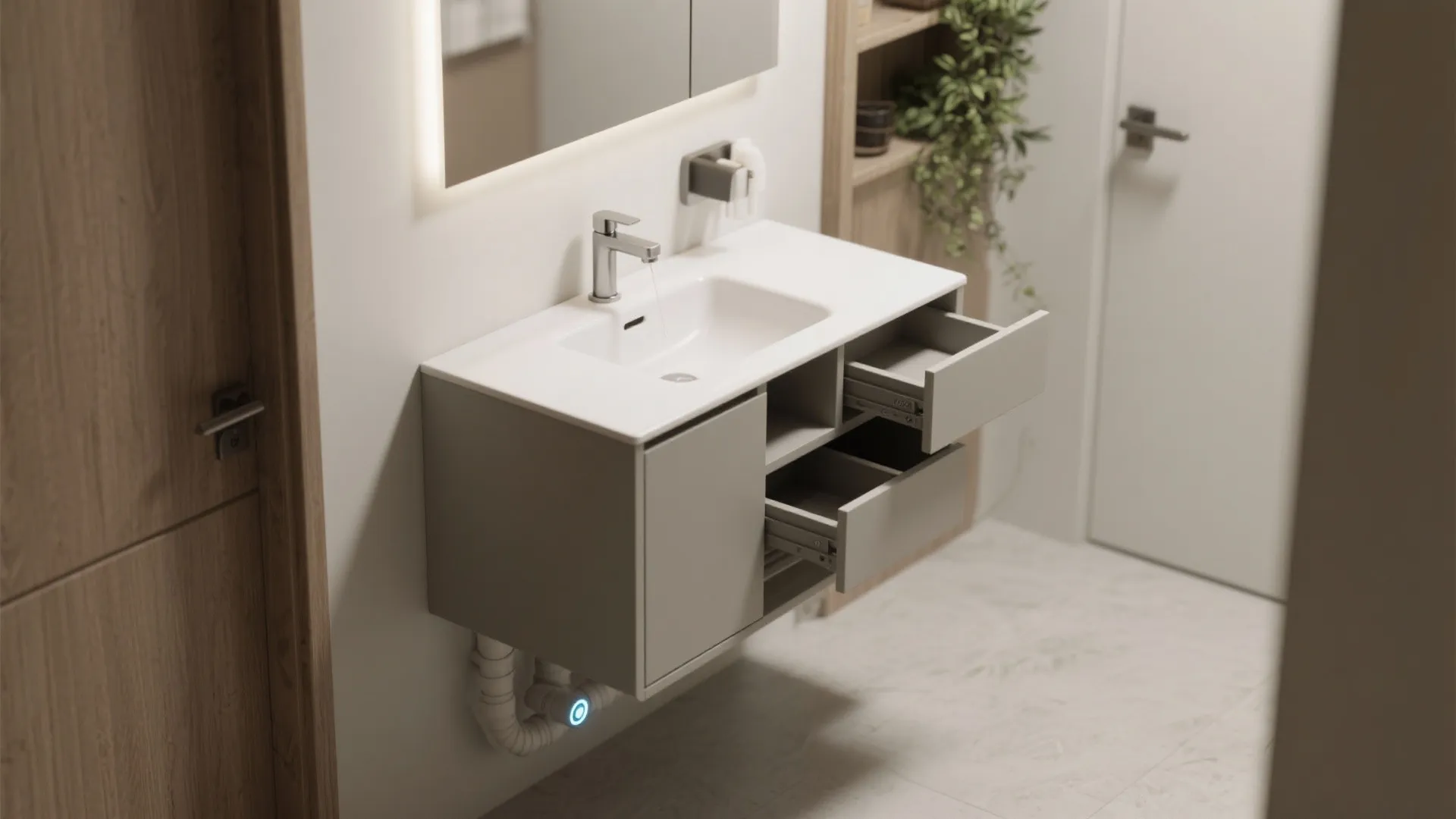 Micro Vanities with Hidden Plumbing