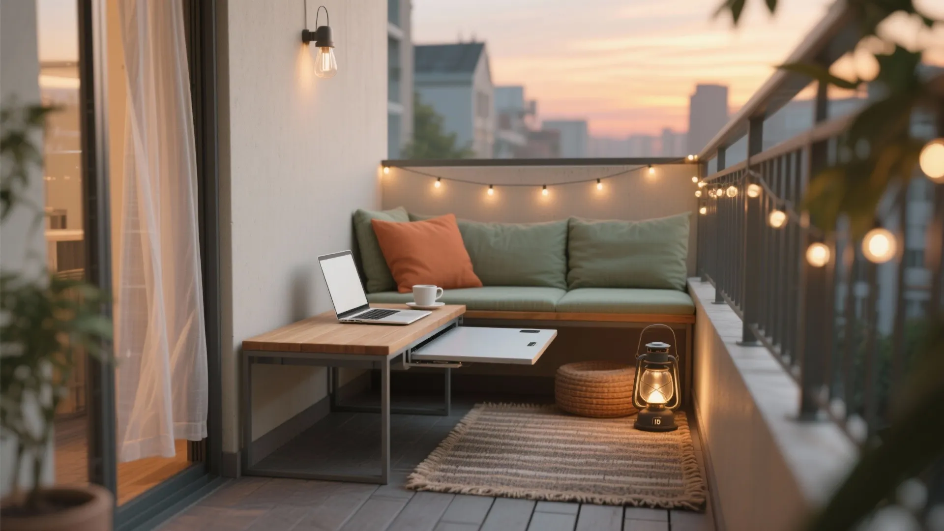 Dual-purpose lounge-and-work micro zone