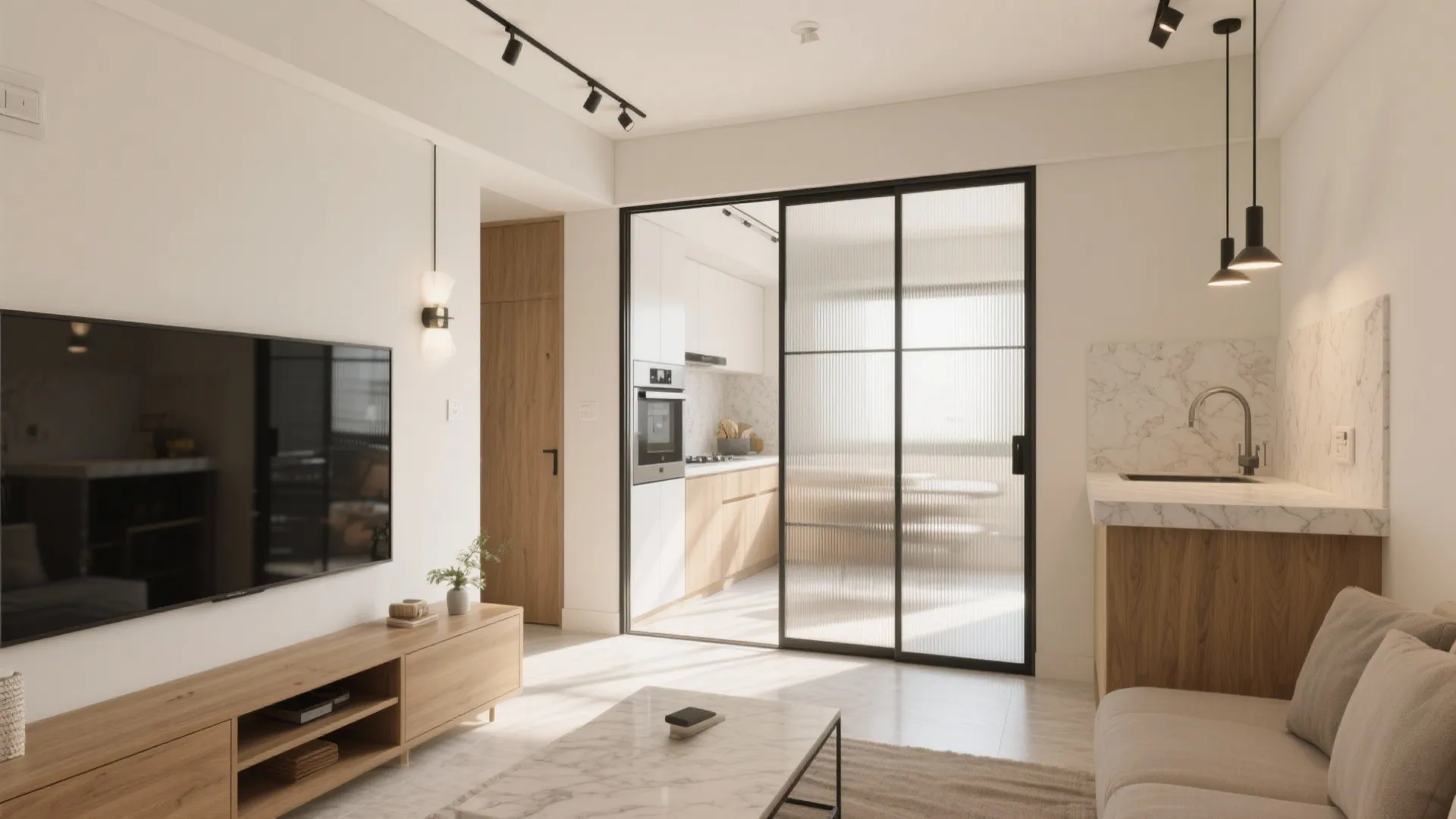 Micro-zoned Open Plan With Sliding Glass