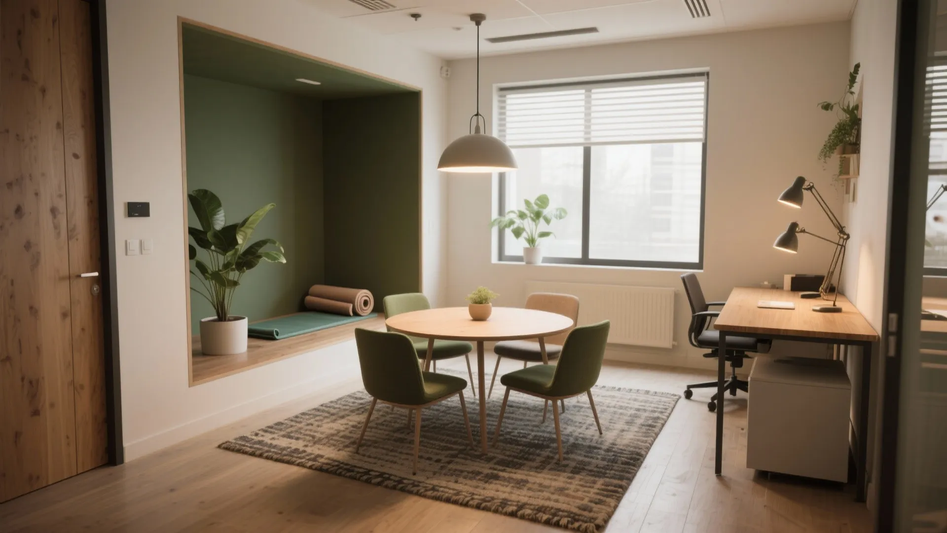 5. Defined micro-zones with rugs and lighting