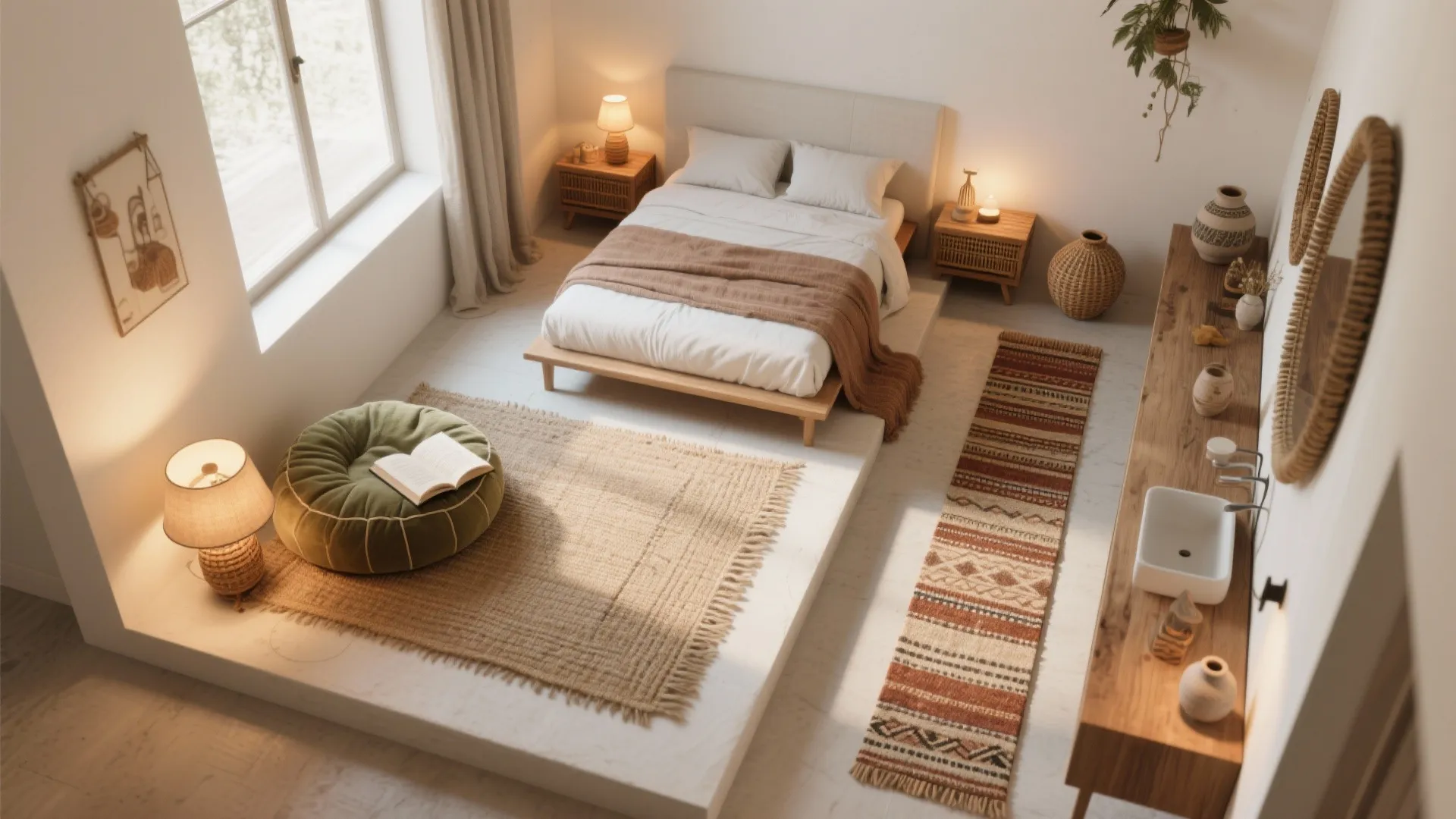 Idea 3: Define tiny zones with textiles and light