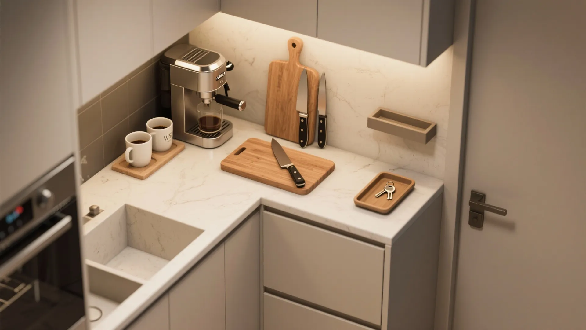 Micro-Zoning: Coffee Niche, Prep Strip, and Drop Zone