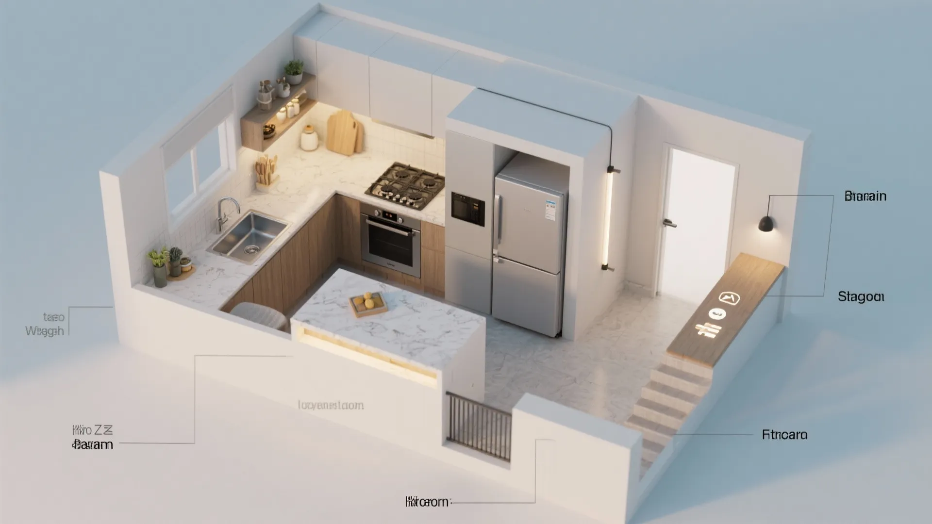 Flexible micro-zones: prep, cook, and serve