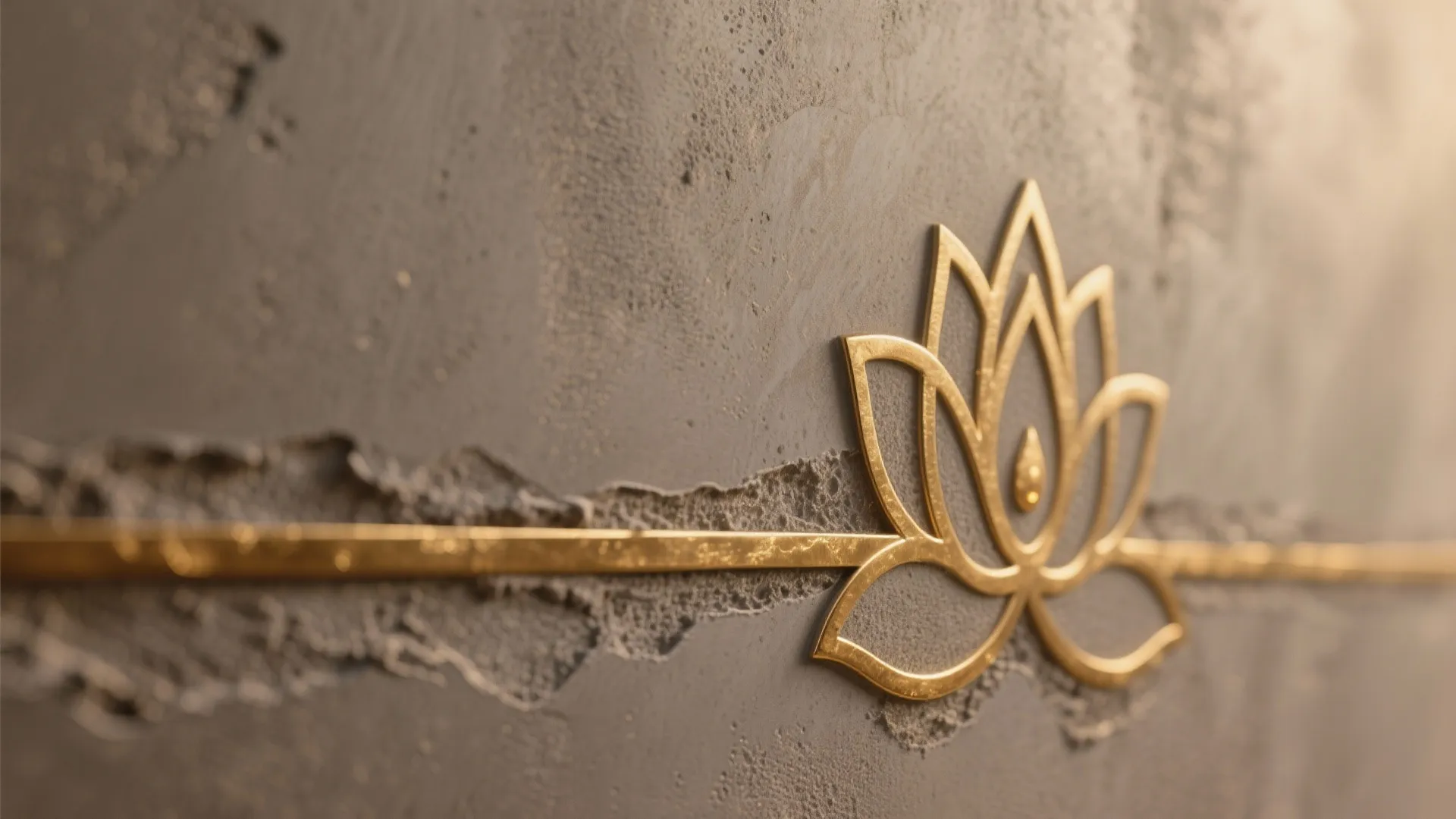 Polished Microcement Walls with Subtle Brass Inlays