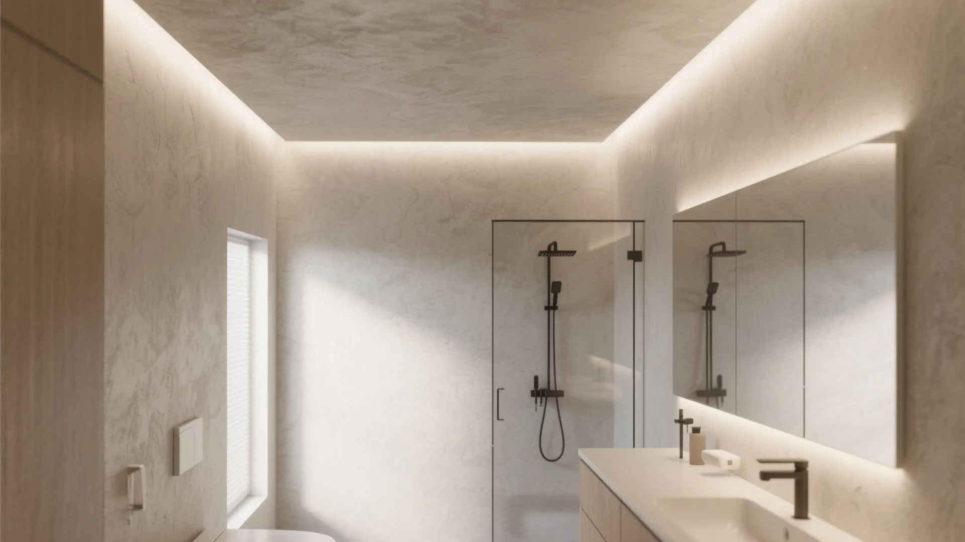 Monochrome Microcement with Minus Channels