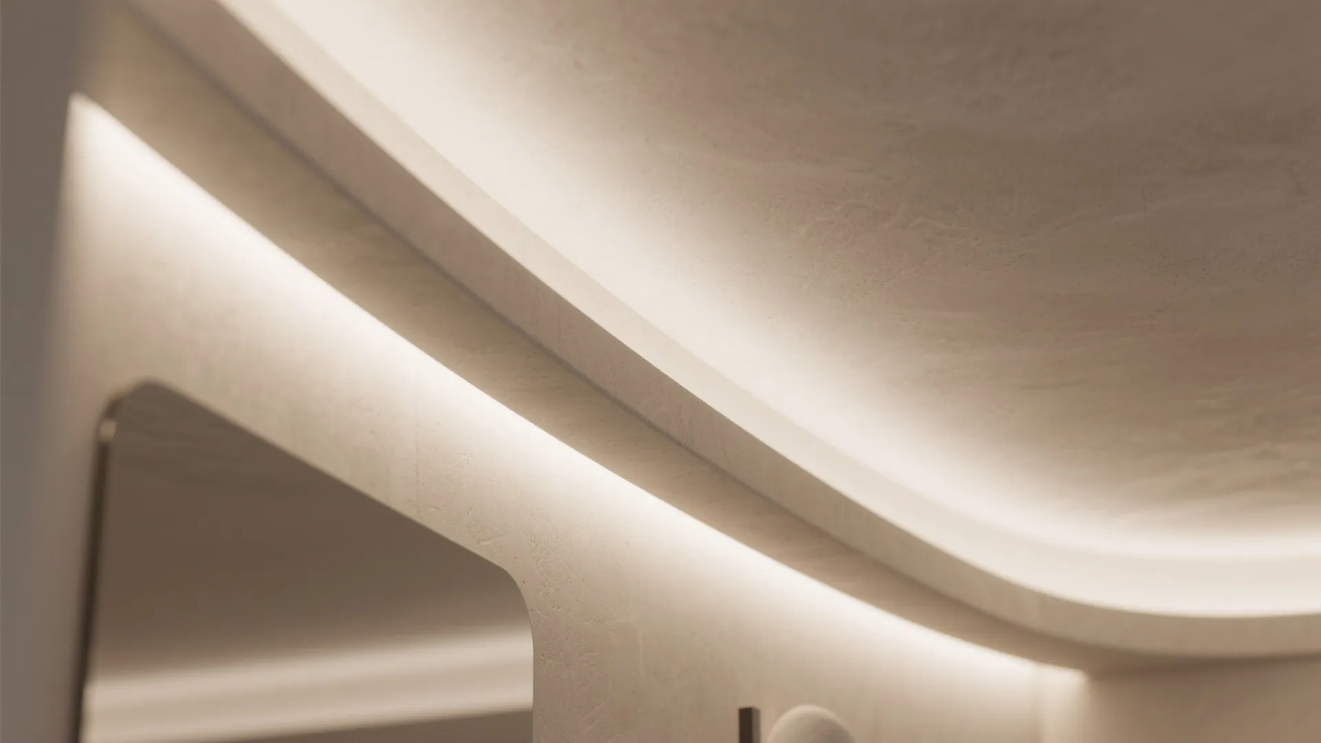 Soft Curves with Microcement for a Spa-Calm Ceiling