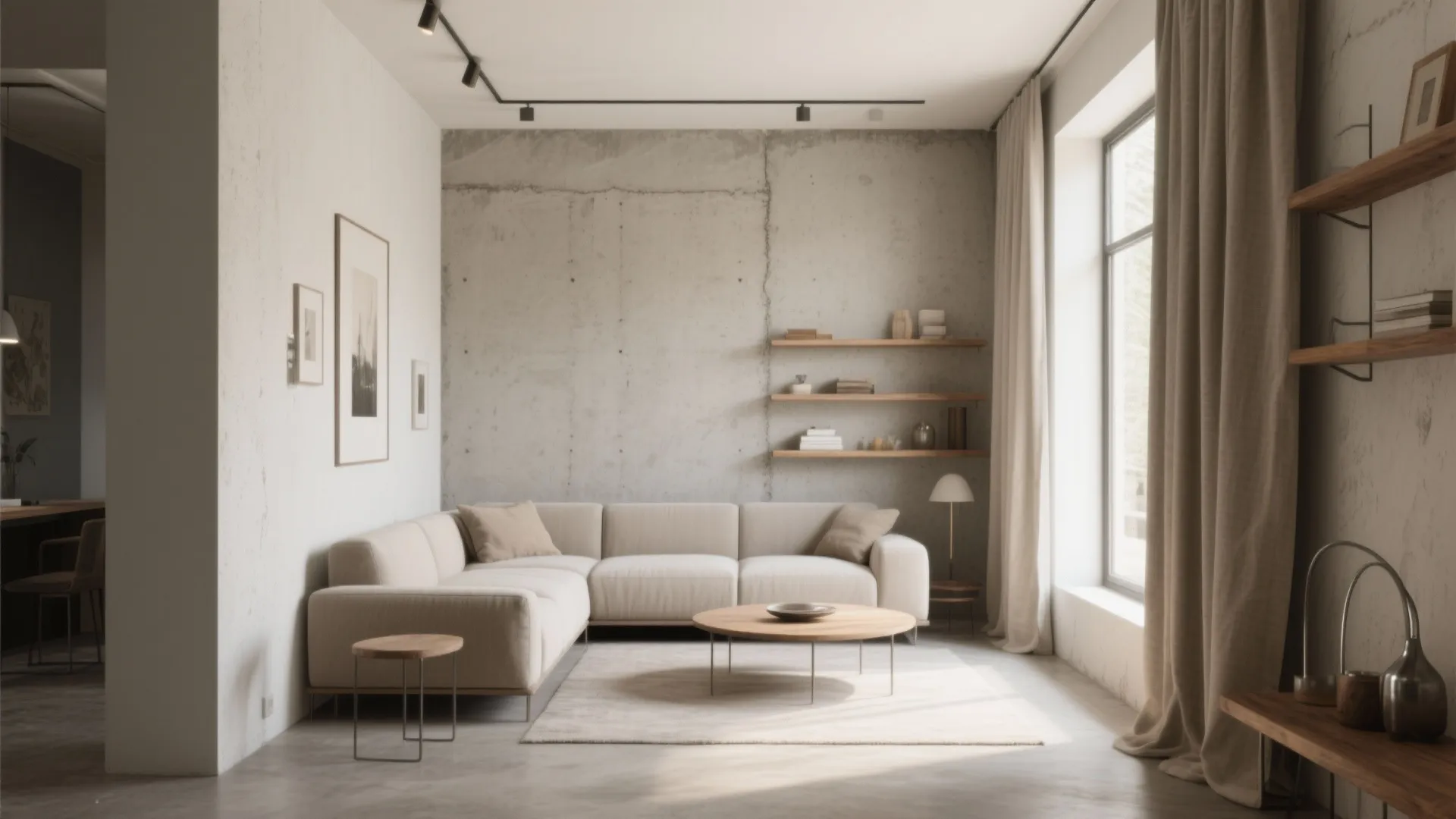 Microcement or concrete wall paint effect for urban edge