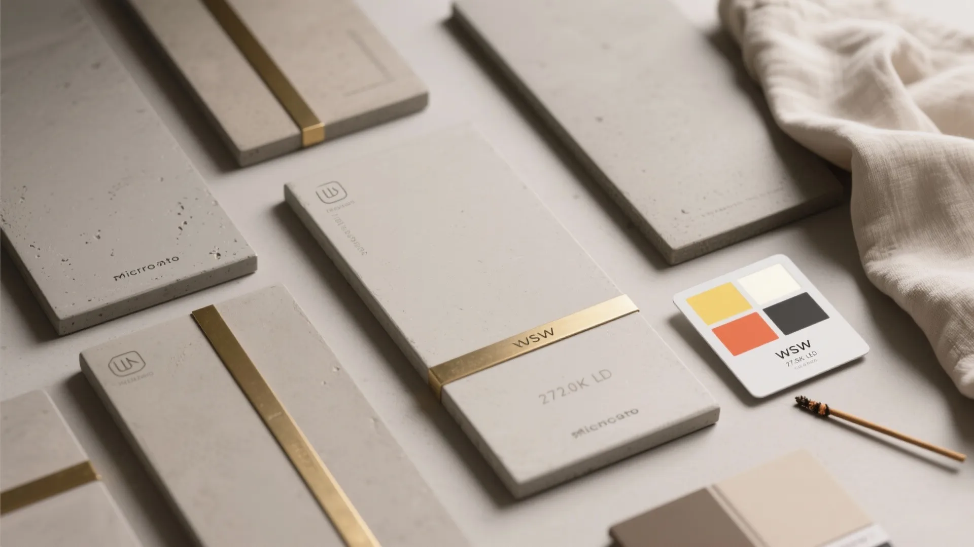 Microcement Altar Wall with Brass Inlays