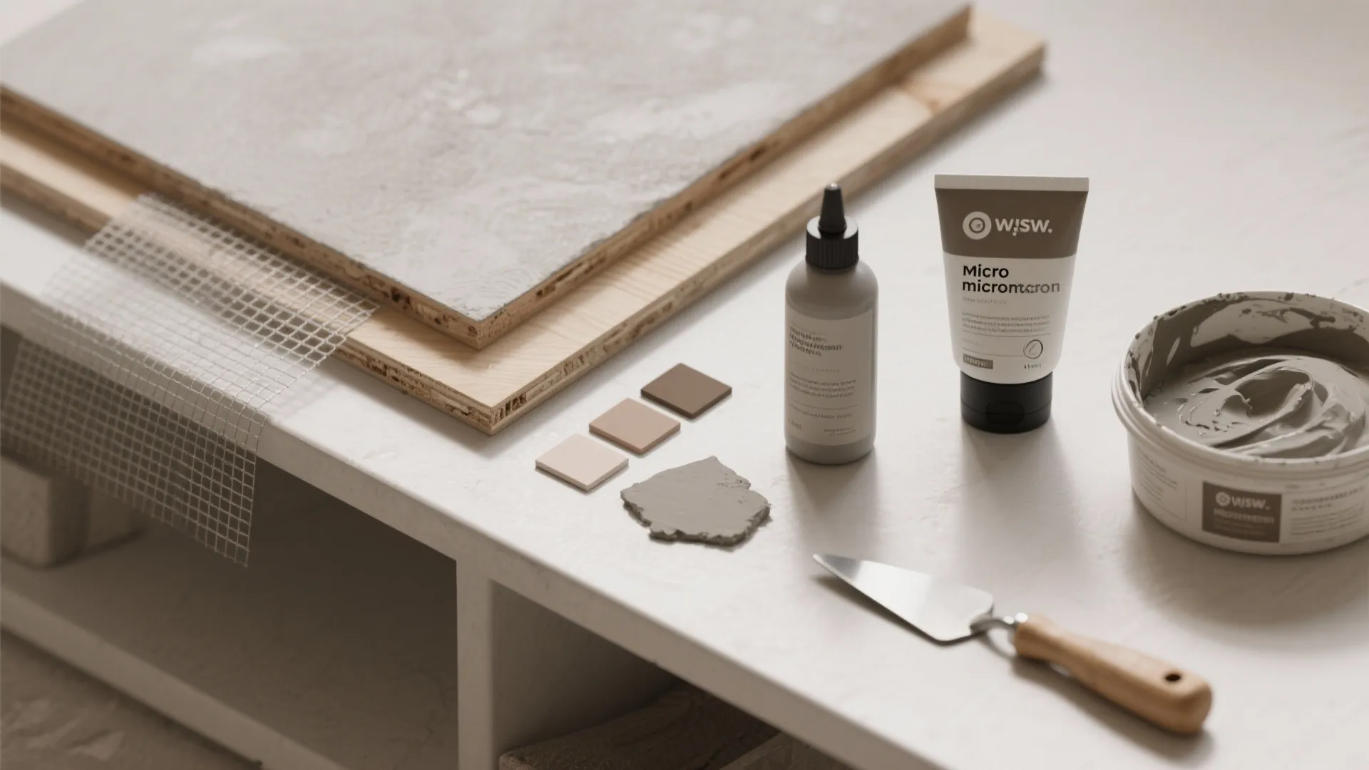 Microcement over plywood for lighter builds