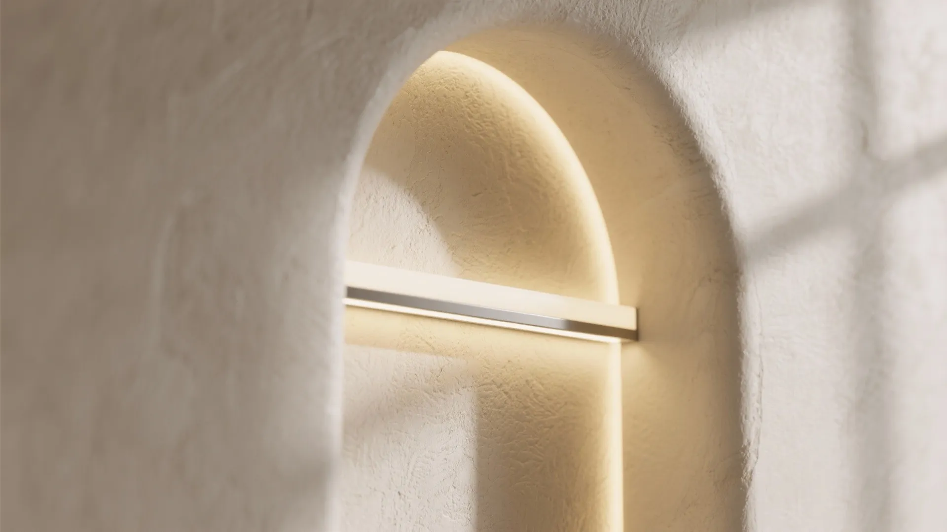 Minimal arched niche for a calm mandir