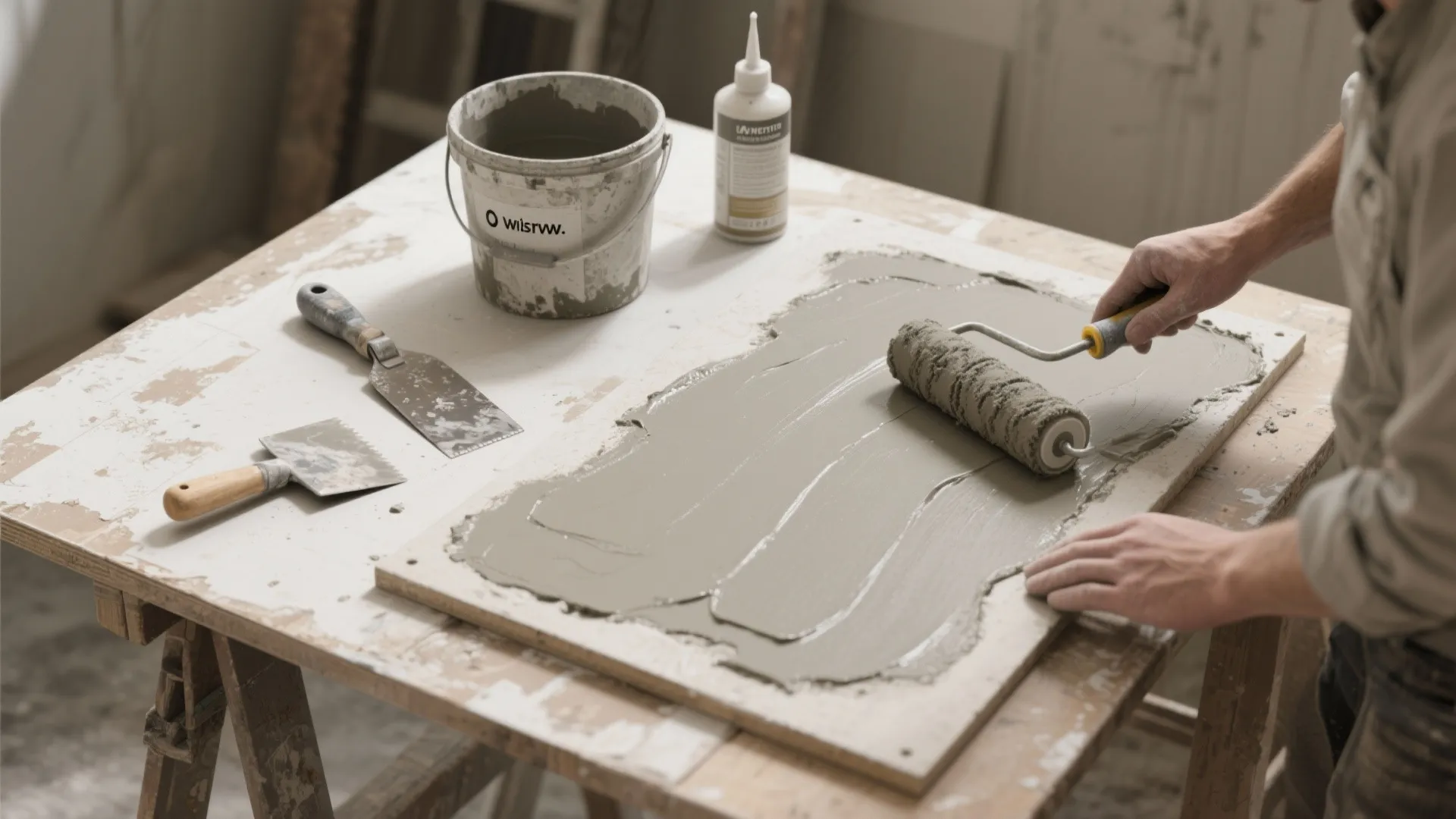 Idea 4: Microcement or Concrete Skim Coat