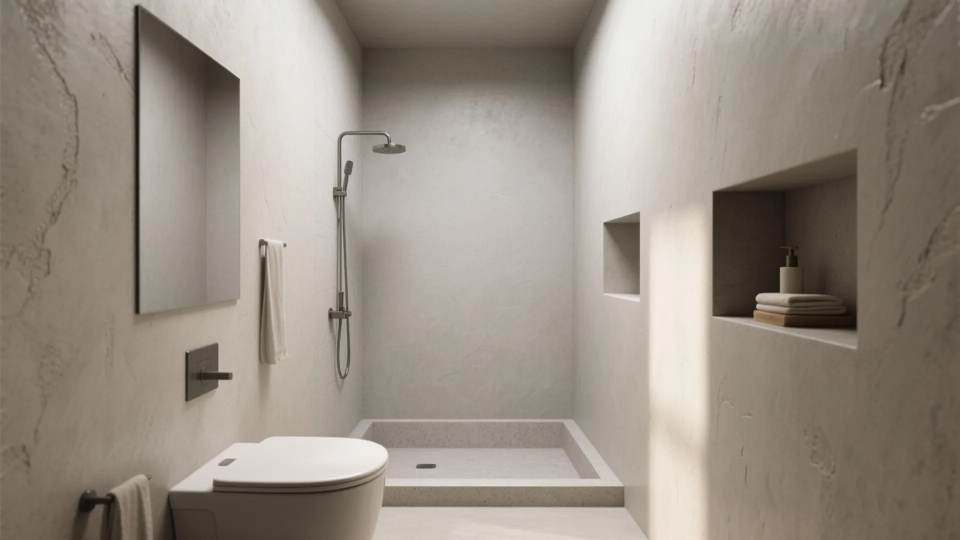 5. Matte Plaster or Microcement for Seamless Look