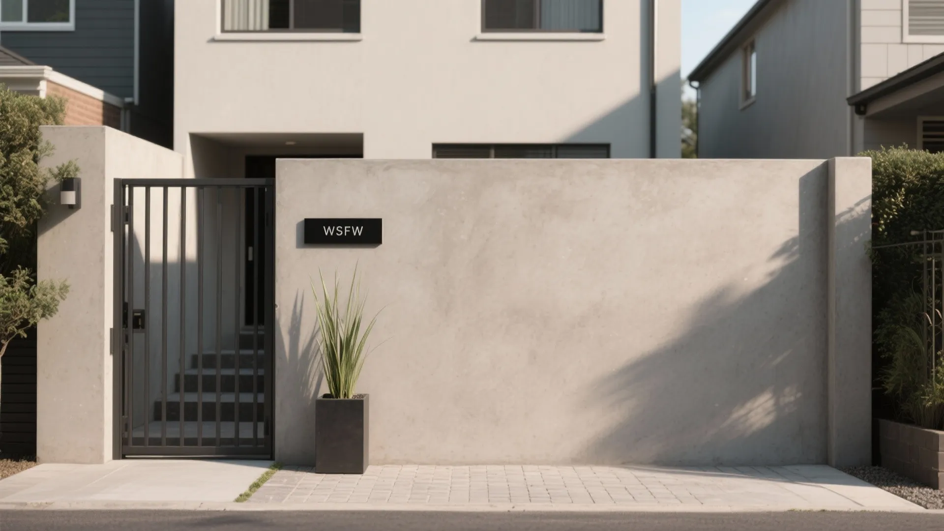 Minimal Microcement Front Wall, Soft Sheen