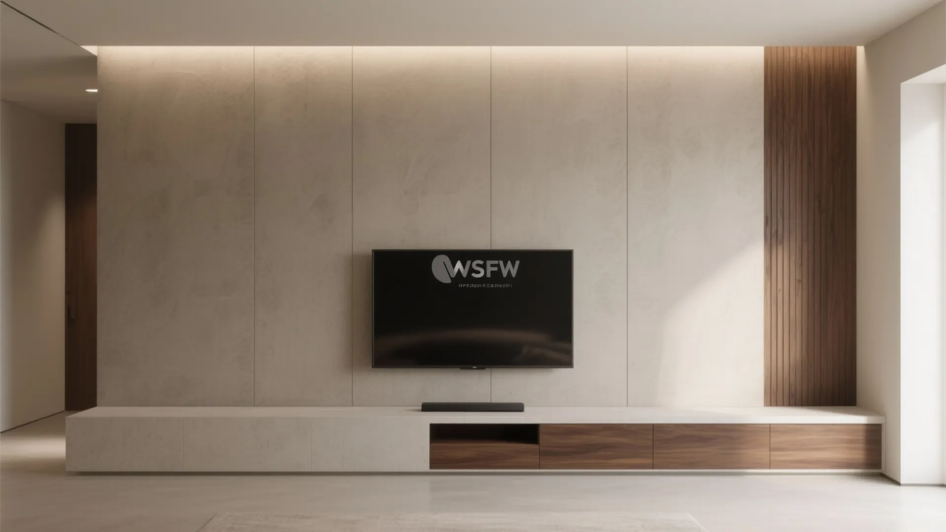 Stone-Look or Microcement Feature Plane