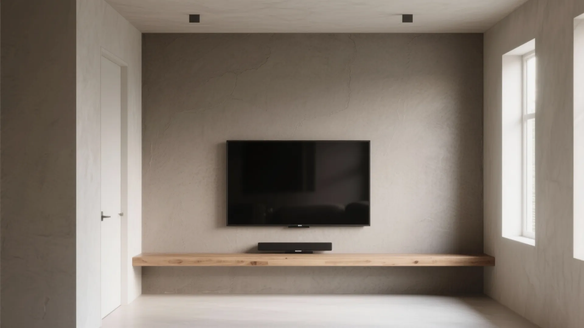 Soft Matte Microcement for a Glare-Free TV Wall