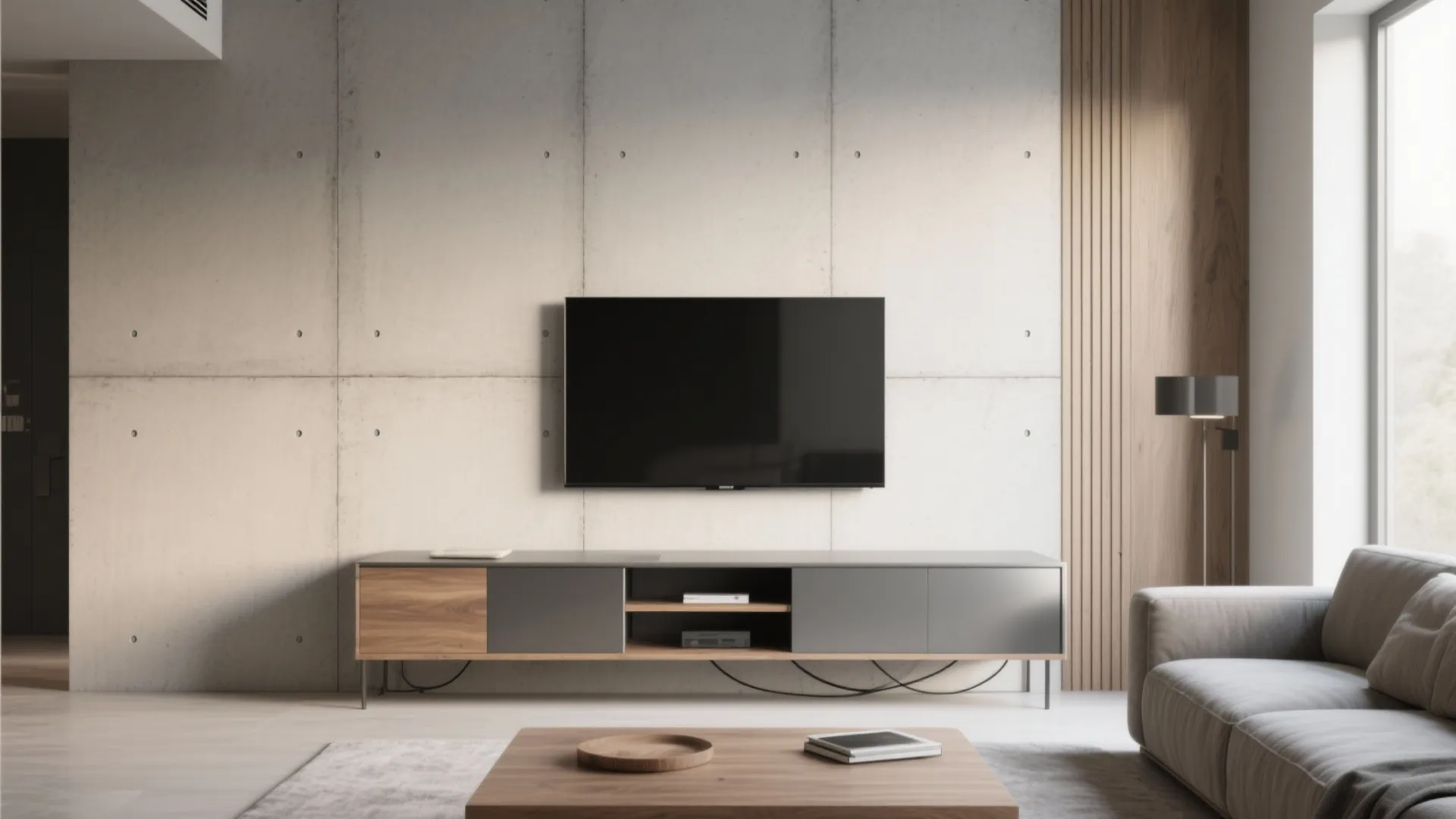 Microcement or Stone-Look Feature Wall