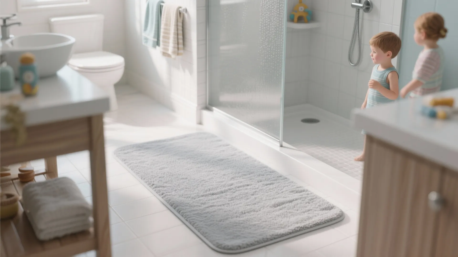 3. Quick-Dry Microfiber Mat for High-Traffic Baths