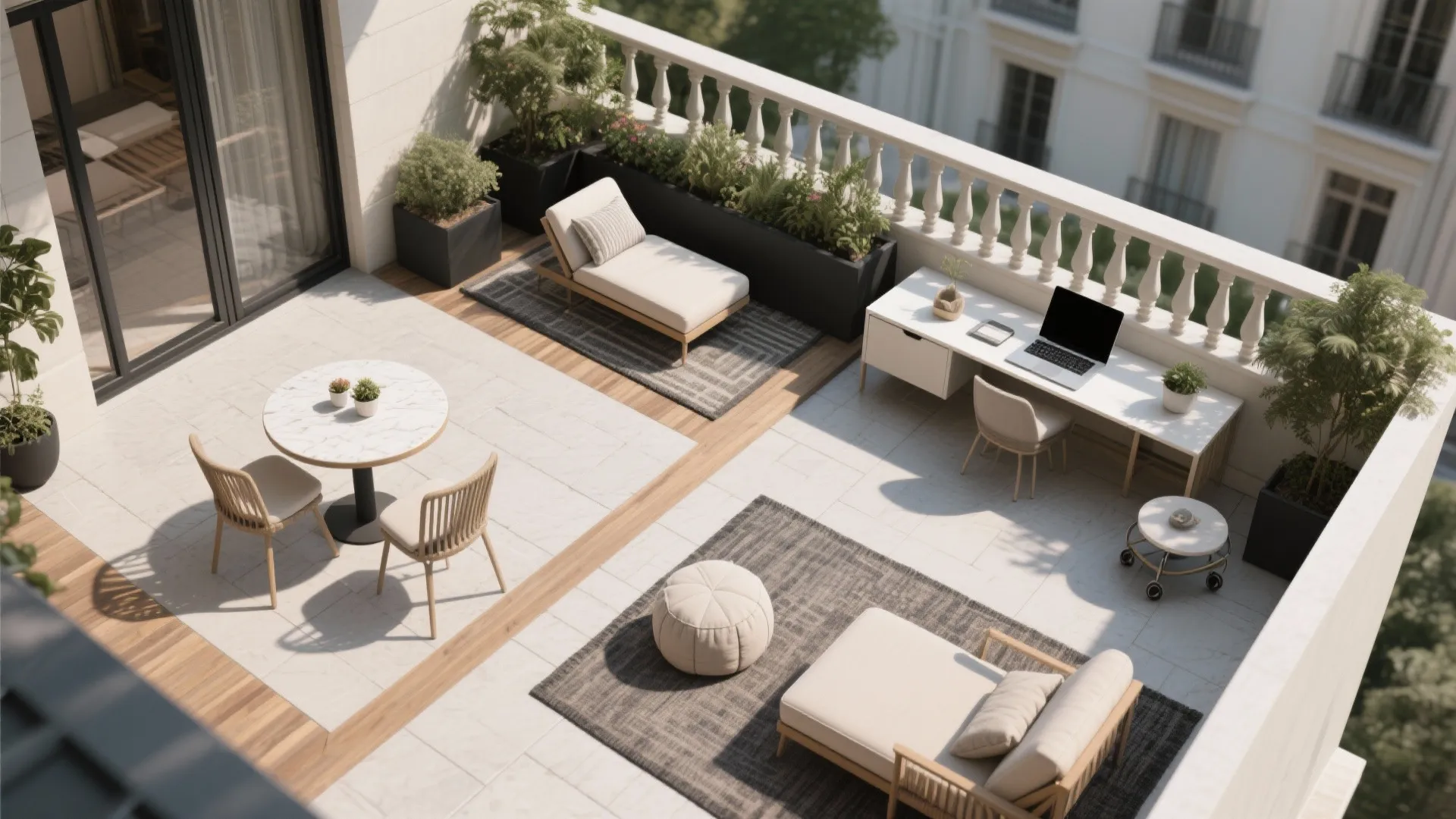 Micro-Zones: Dining, Spa, and a Work-Nook with a View