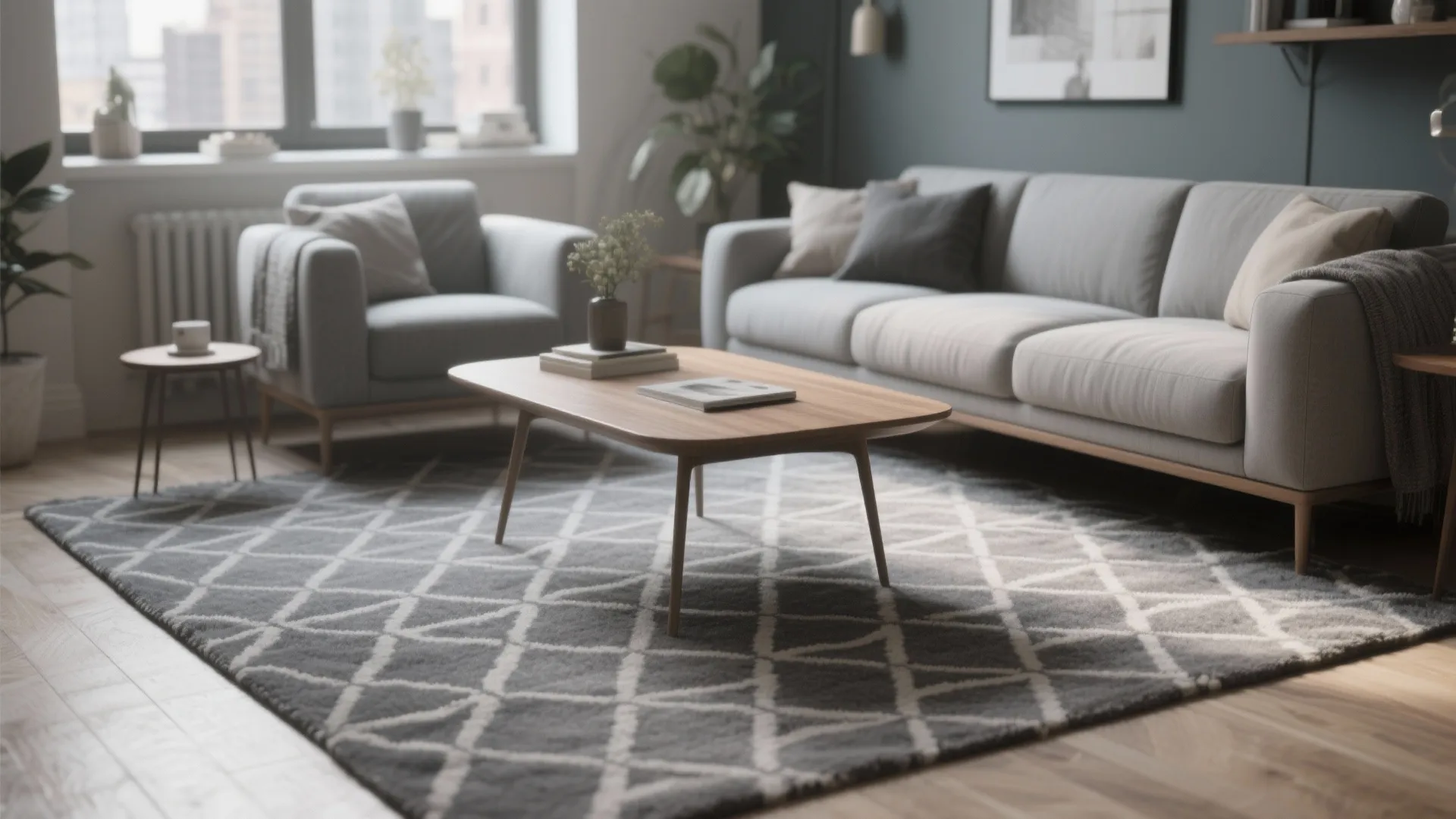 2. Mid-tone gray with geometric pattern for depth