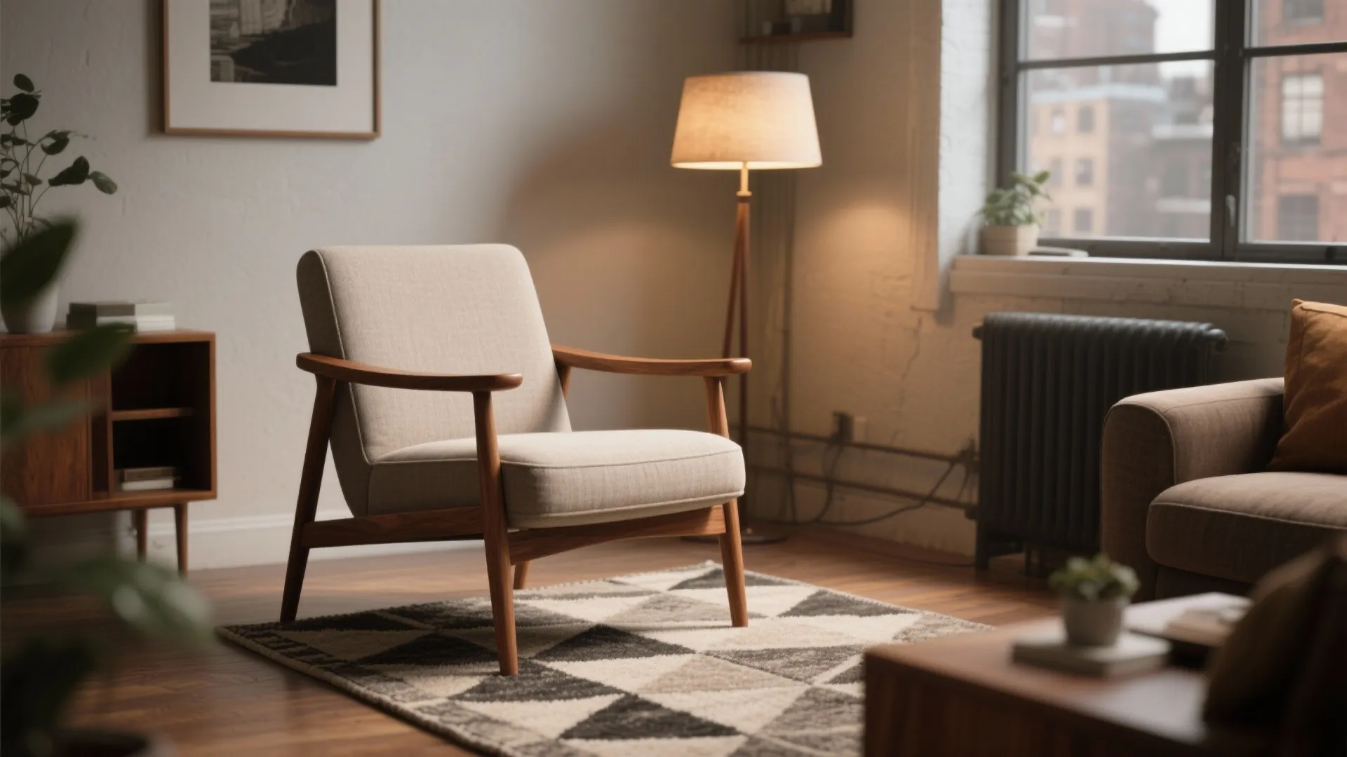 2. Mid-Century Modern Accent Chair