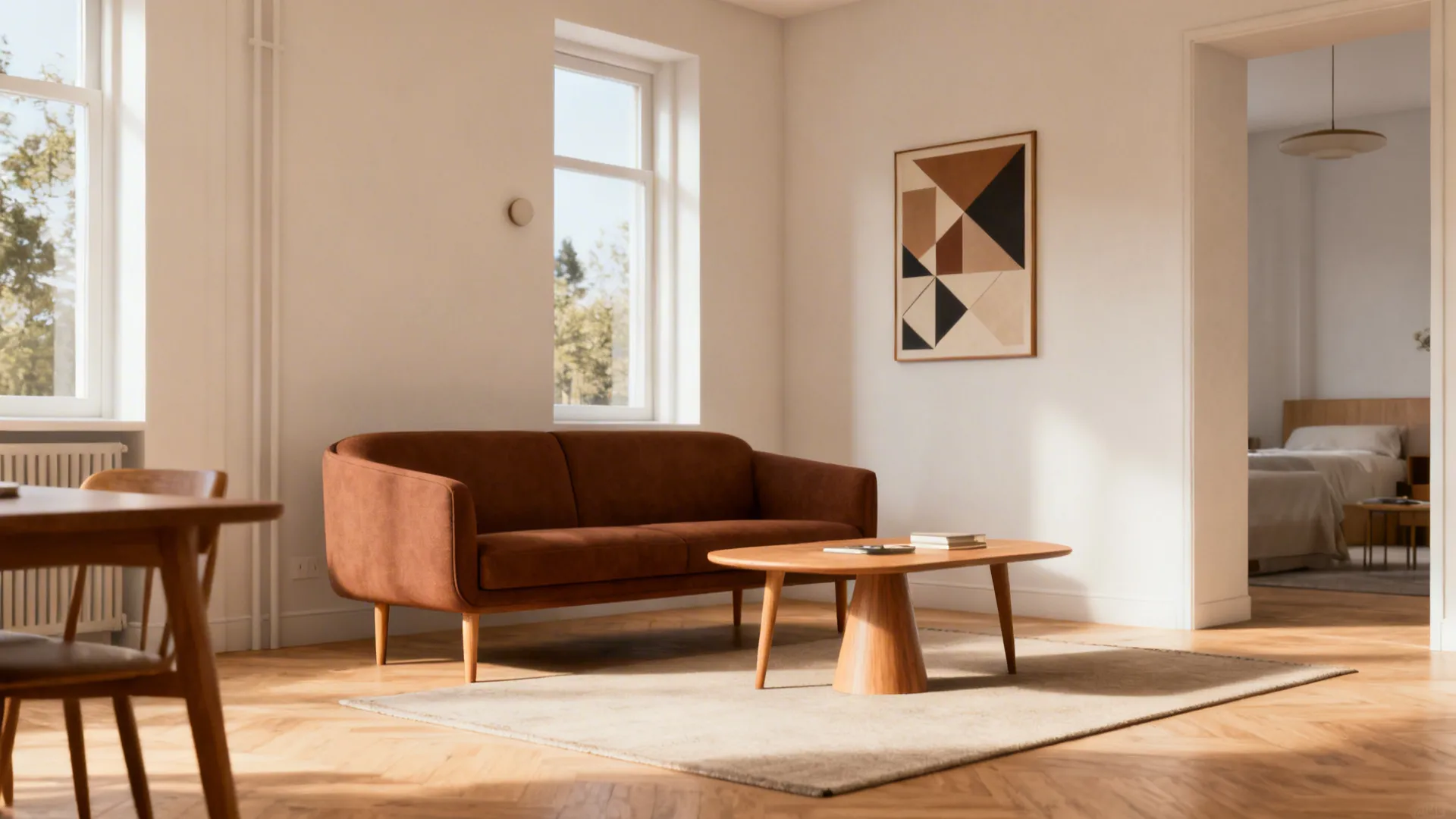 3. Mid-century modern with clean lines